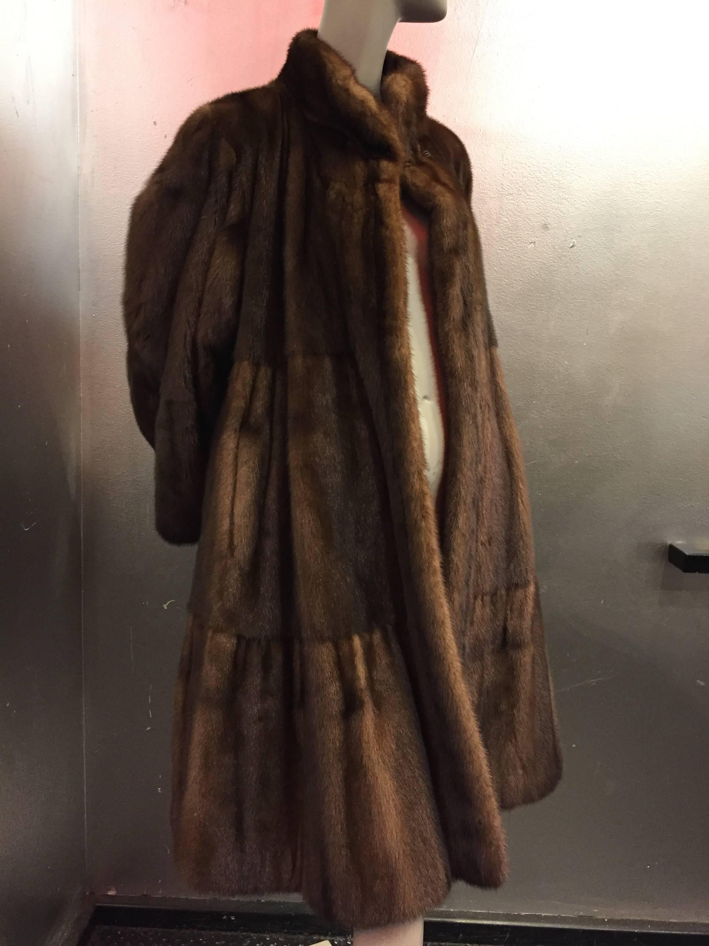 Women's 1980s Dennis Basso Reversible Wild Lunaraine Mink Stroller Coat