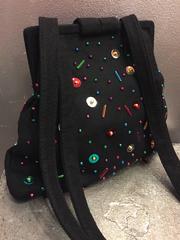 Norma Kamali - Sac à bandoulière encadré de laine inspiré des années 1940 avec perles et paillettes, années 1980
