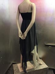 1970s Oscar de La Renta Handkerchief-Hem Navy and Smoke Silk Chiffon Resort Maxi