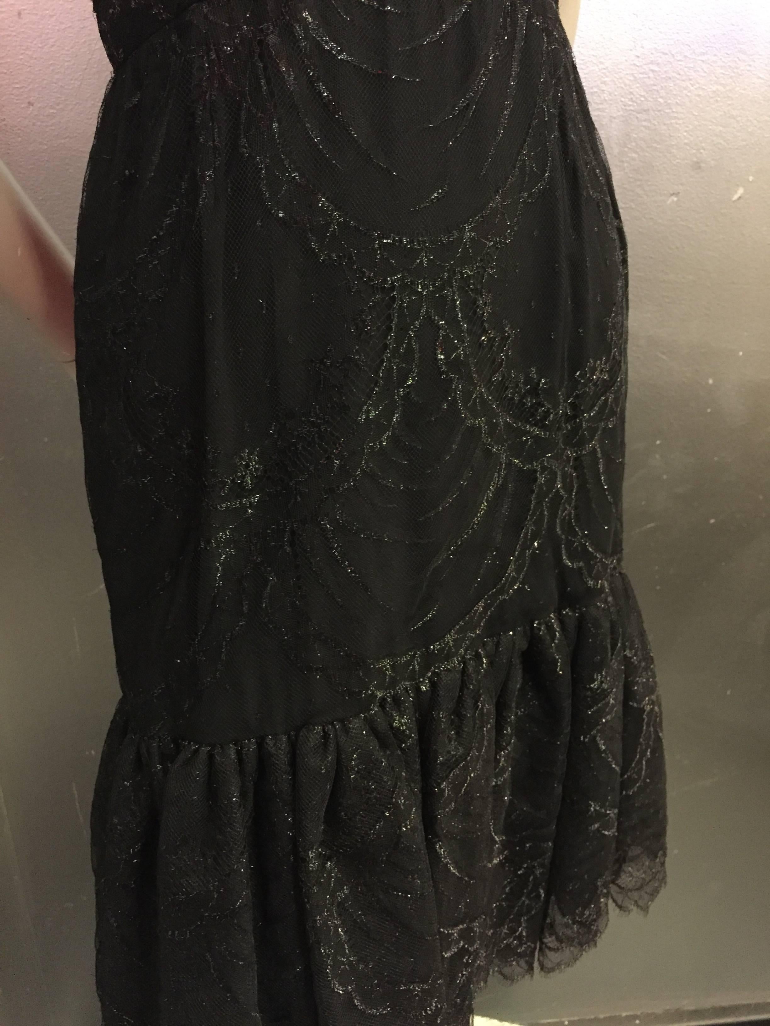 black silk lace dress