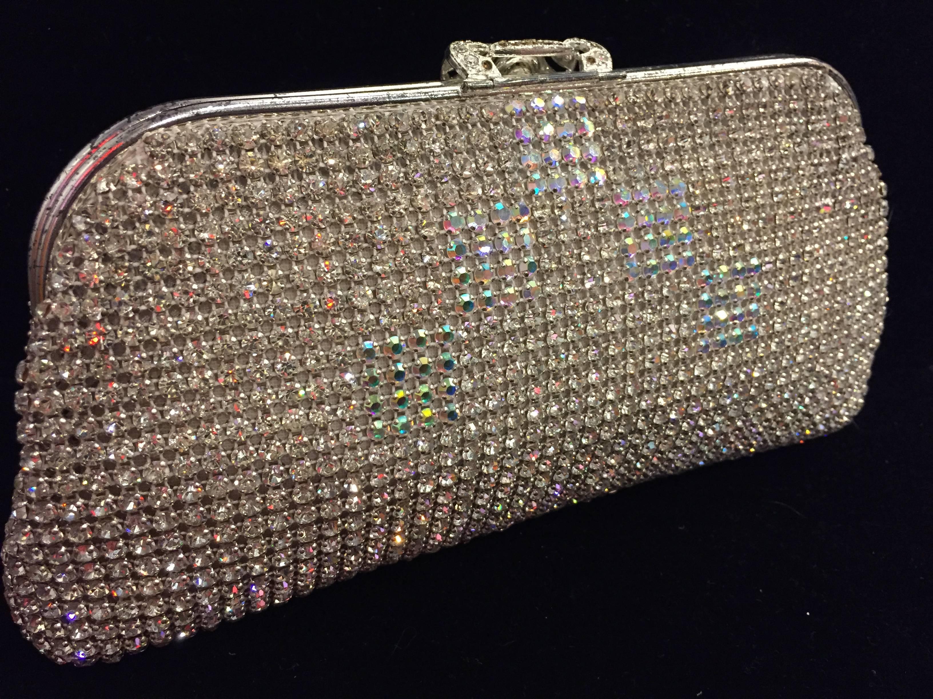 1950s Johann Becker Rhinestone Covered Convertible Evening Bag In Excellent Condition In Gresham, OR