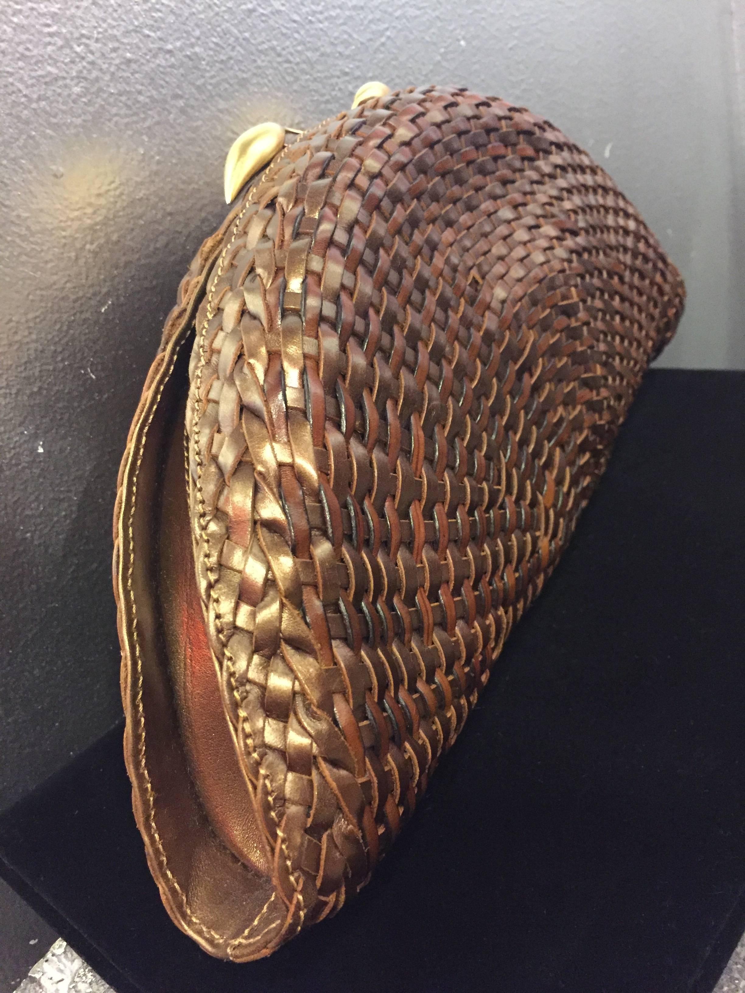 The Vienna Leather Woven Clutch