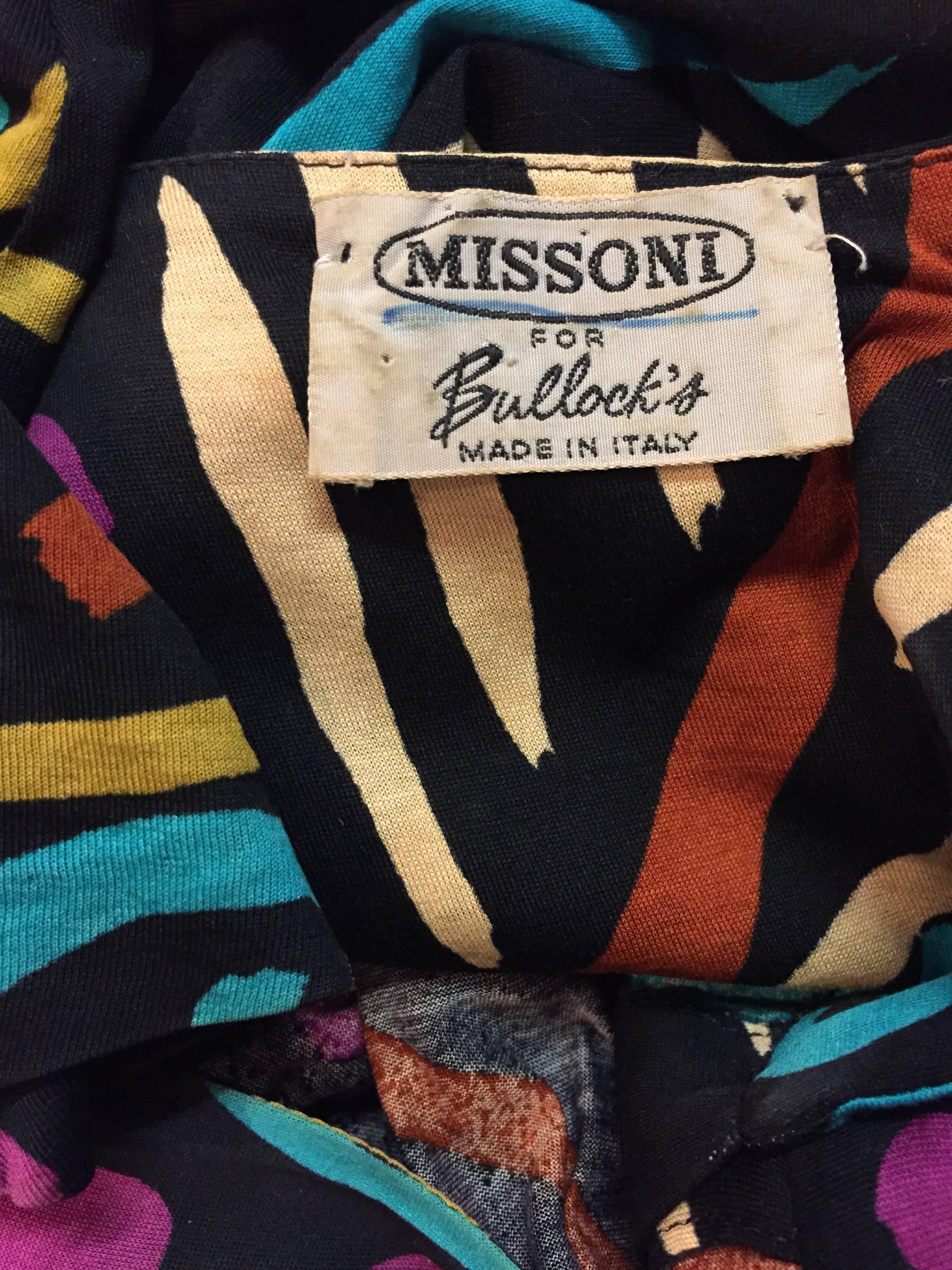 1980s Missoni Fine Cotton Jersey Boldly Patterned Smock Dress 2