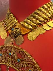 1940's Ethnic Gold Filigree Coin Bib Necklace