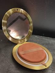 1940's Art Deco Inspiriert Rose Gold & Messing Sonnenstrahl Motiv Kompakt