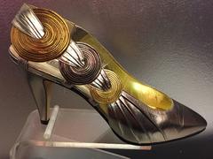 Tri-Metallic Colored Leather Pumps by Cesarei Marinoli