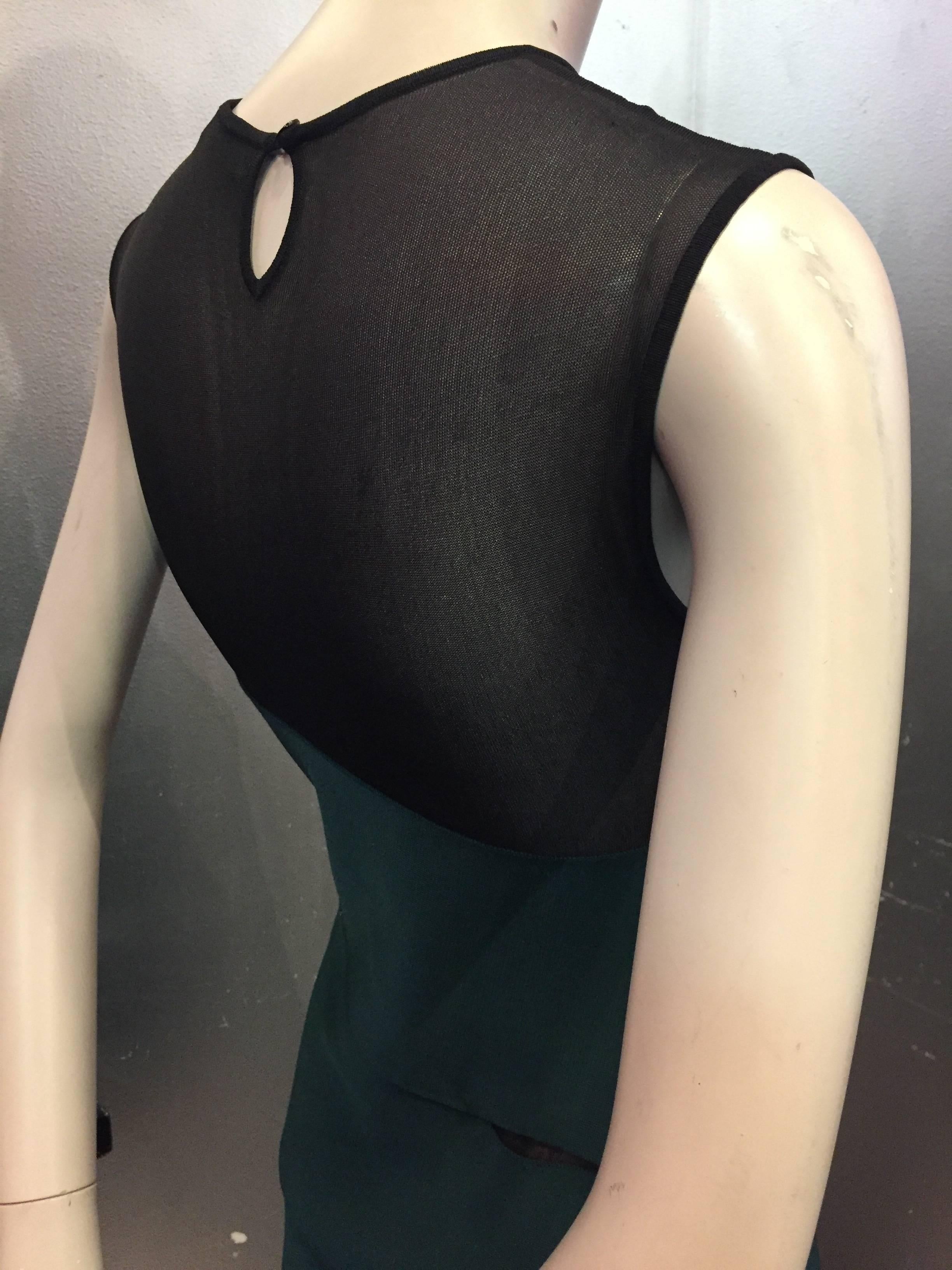 Raf Simmons for Christian Dior Hunter Green Mesh and Knit Bandage Dress ...