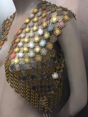 1960's Paco Rabanne Chain Metal Mod Flowers Fringed Vest
