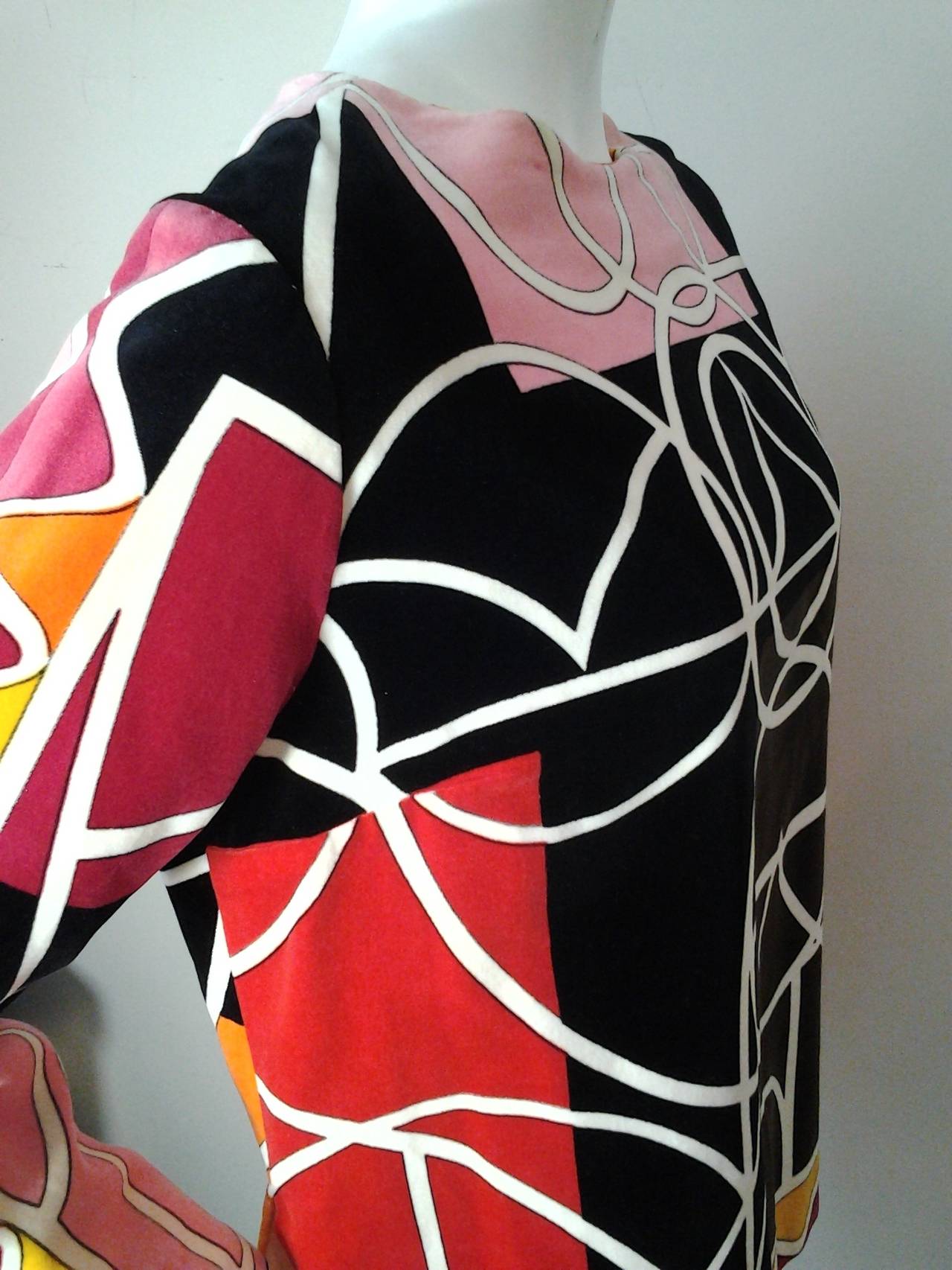 Women's 1960s Emilio Pucci Print Cotton Velveteen Tunic Top