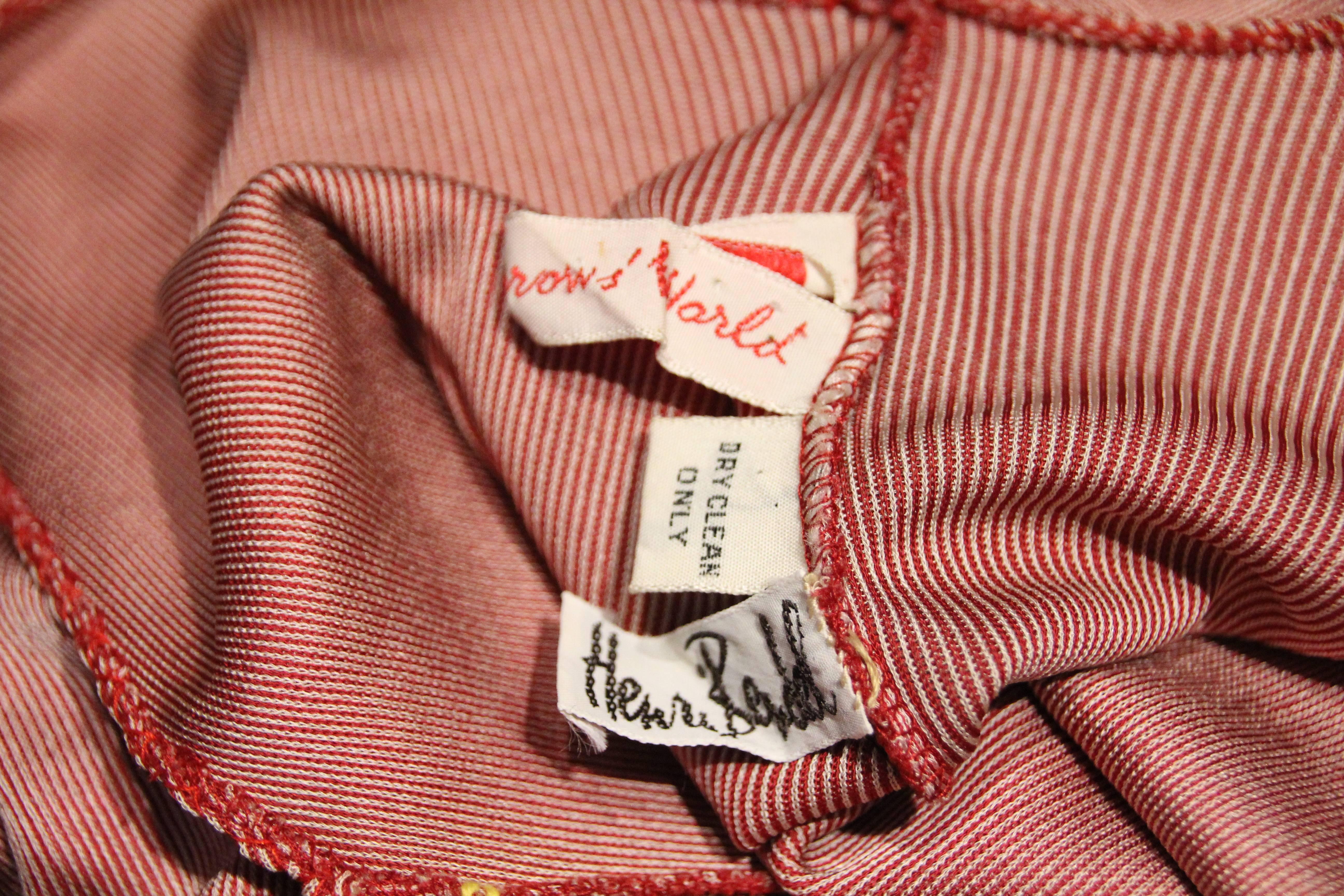 1970s  Stephen Burrows Red/White Rayon Rib-Knit Matte Jersey Maxi Dress 1