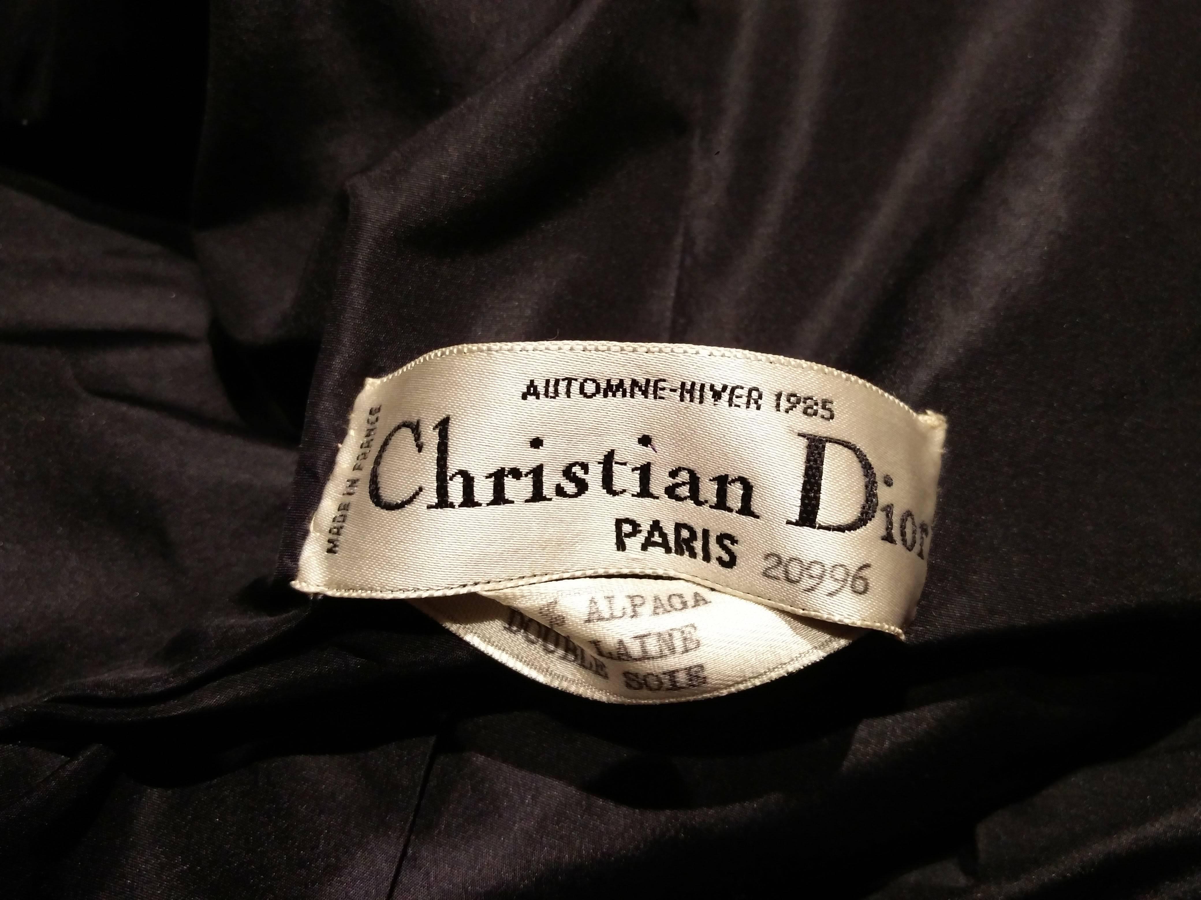 Gray 1985 Christian Dior Couture Mohair Purple and Black Window Pane Coat For Sale