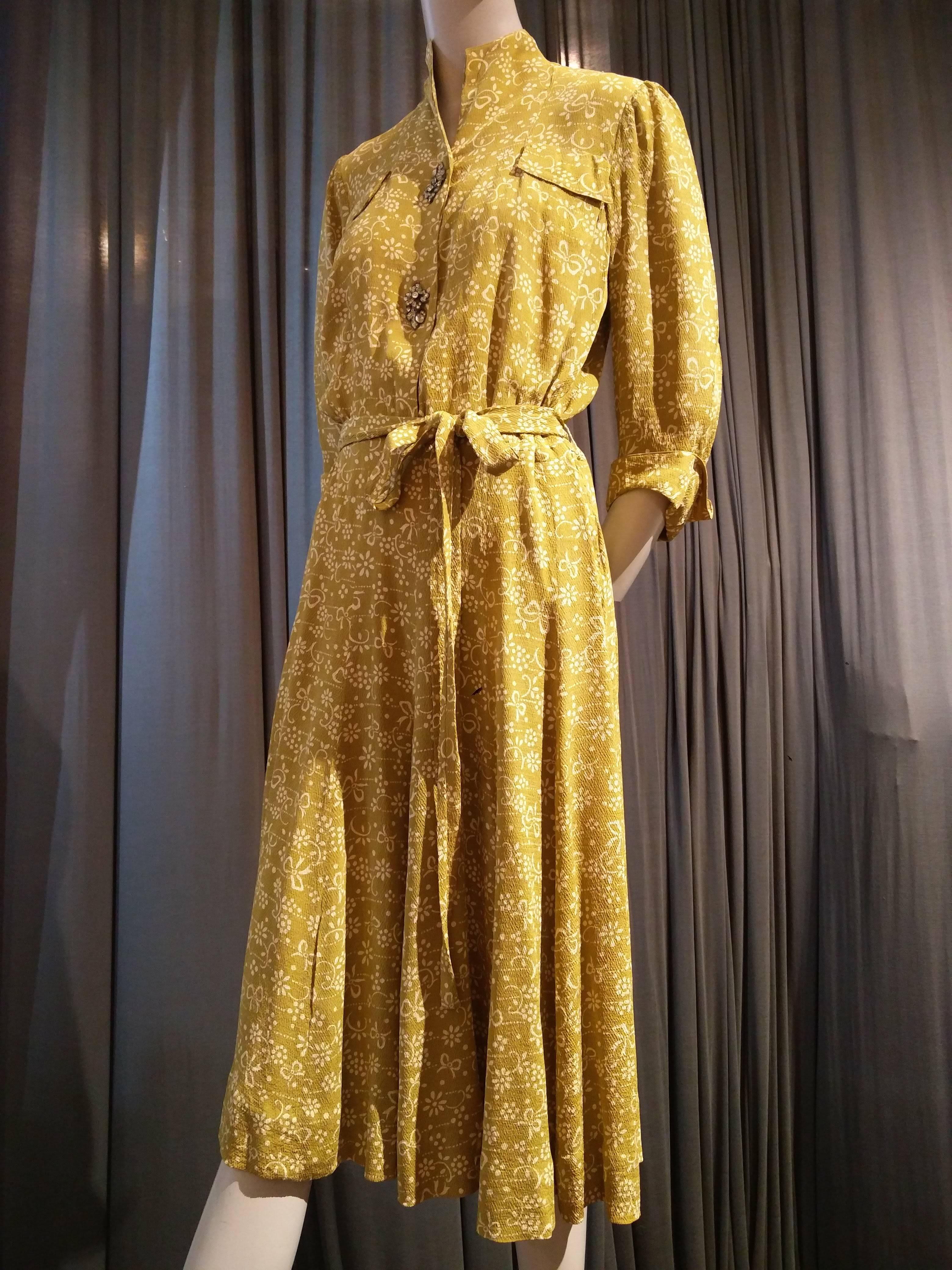 gold crepe dress