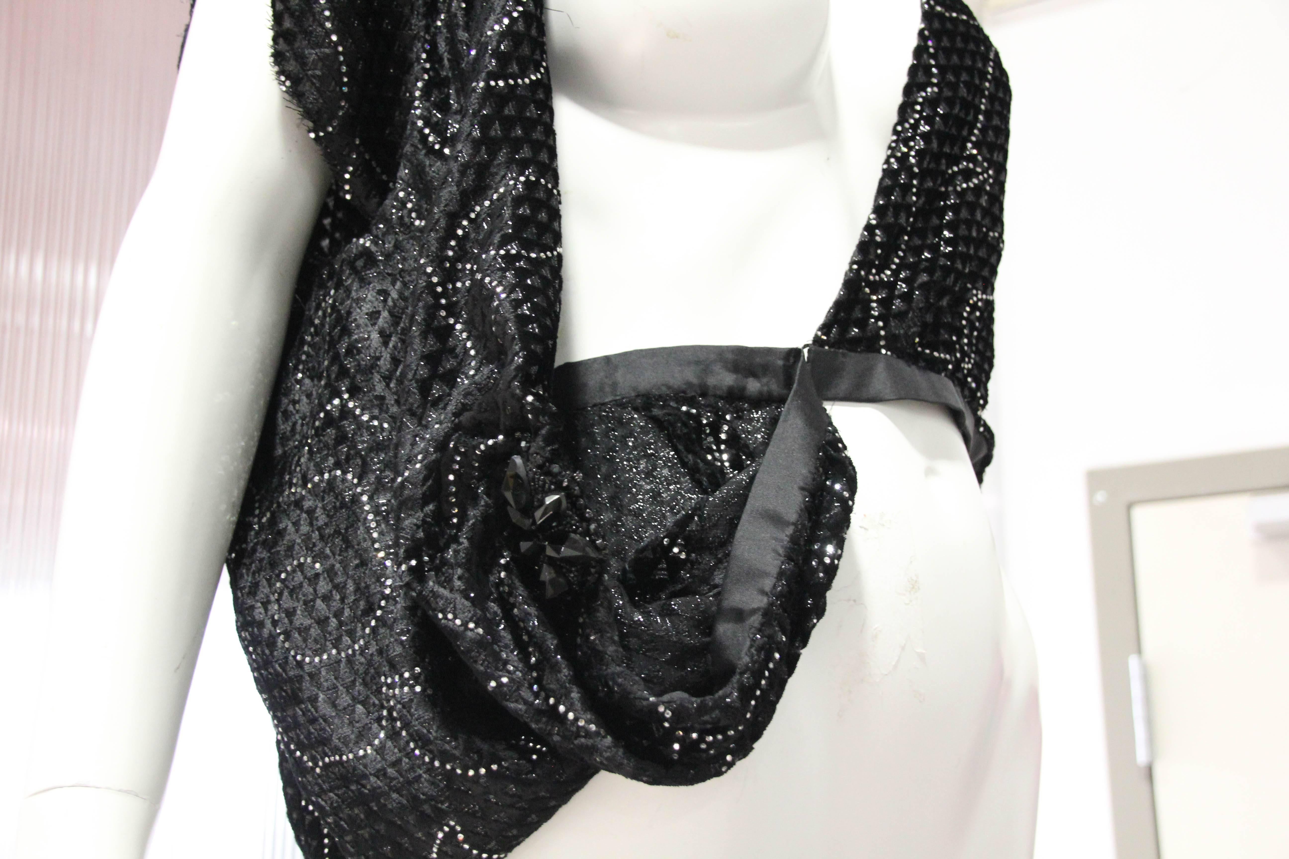 1980s Emanuel Ungaro Couture Wrap Top with Channel-Set Rhinestone Embellishment 3