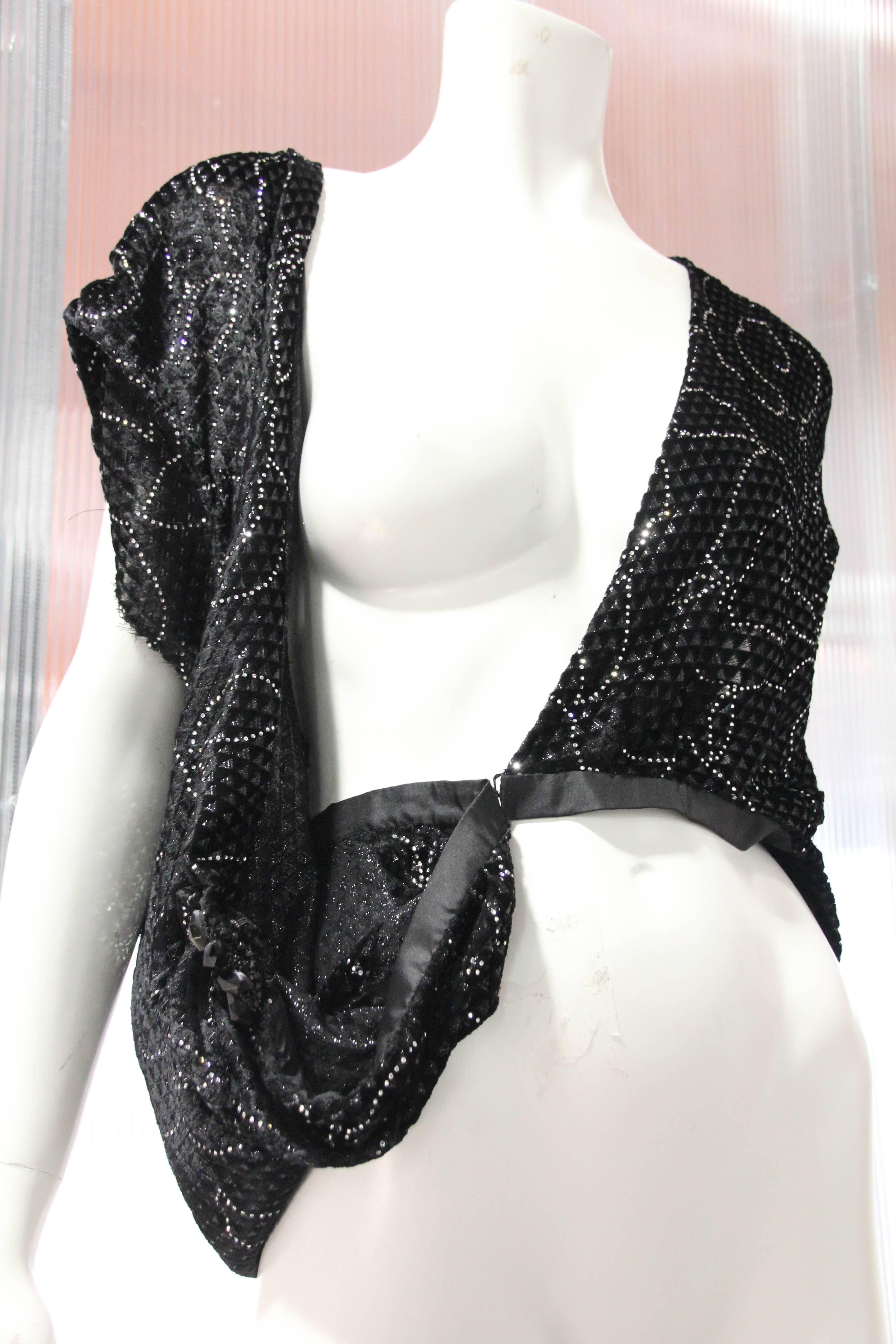 1980s Emanuel Ungaro Couture Wrap Top with Channel-Set Rhinestone Embellishment 2