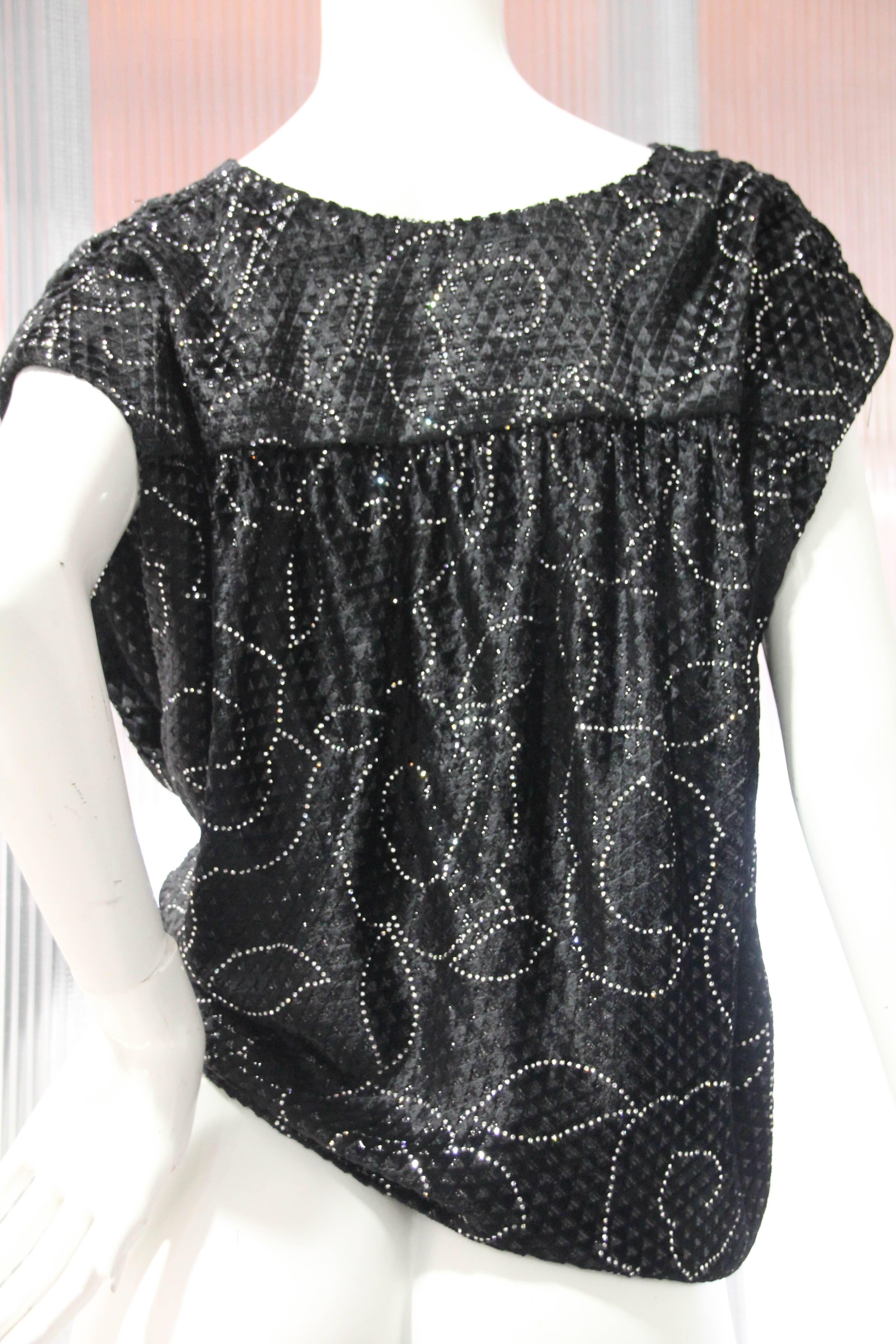 1980s Emanuel Ungaro Couture Wrap Top with Channel-Set Rhinestone Embellishment 1