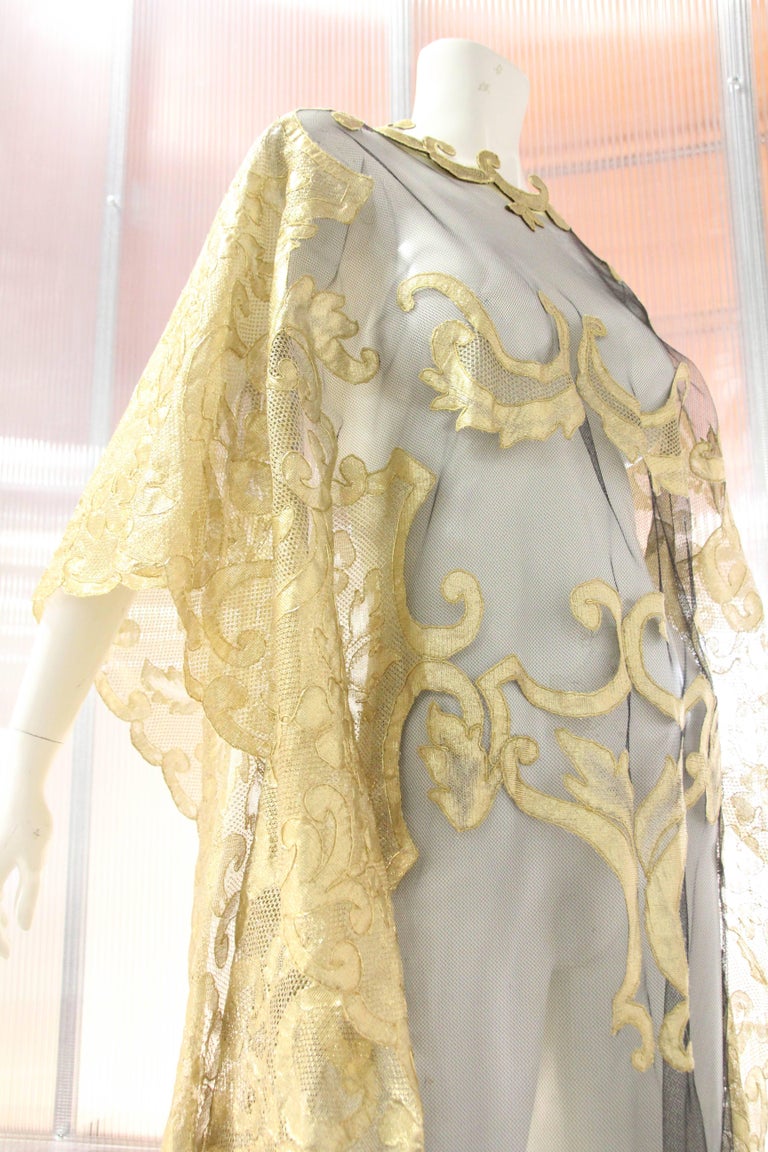 Sheer Crystal-embellished Tulle Kaftan - White