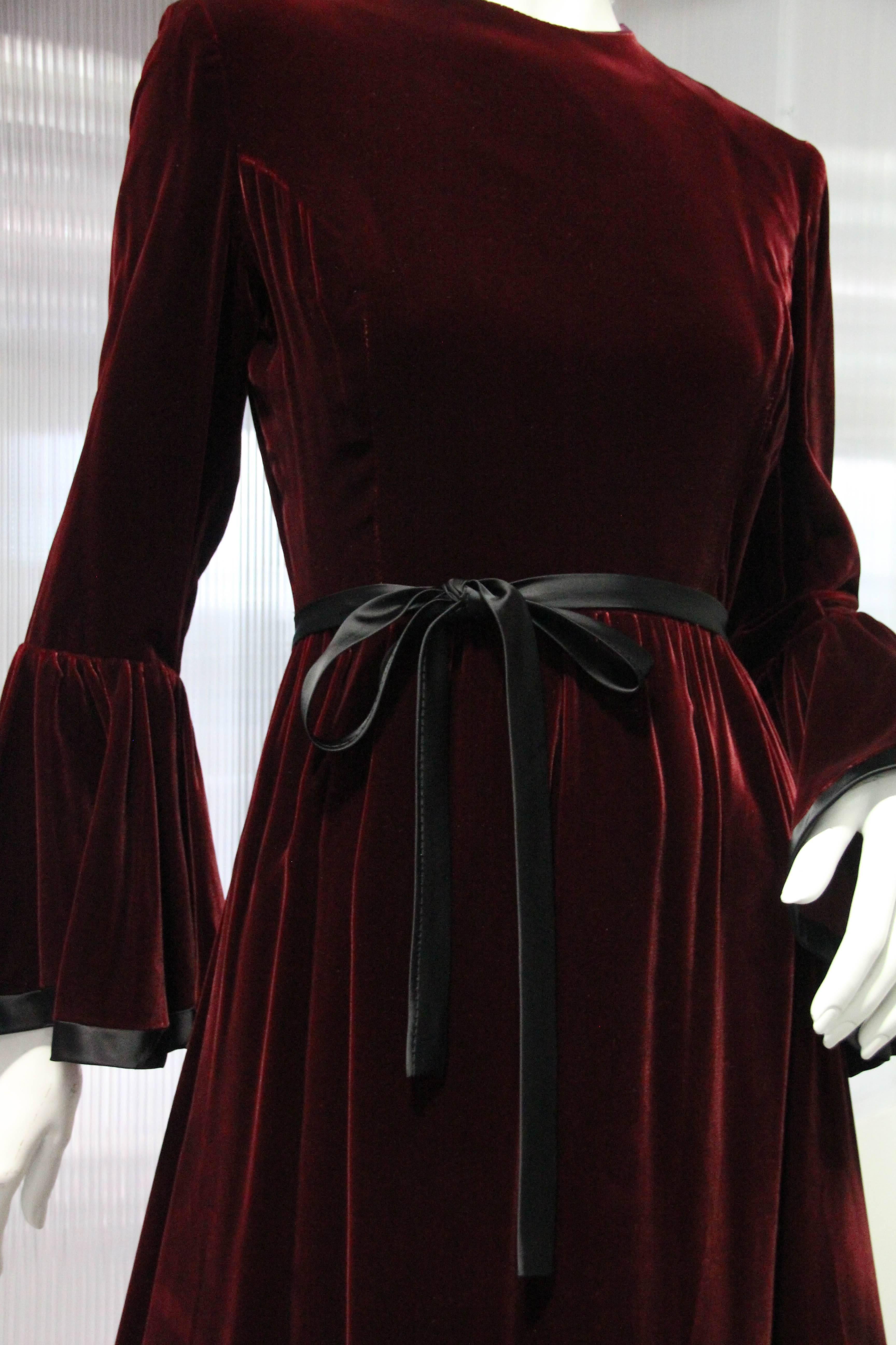 maroon velvet gown