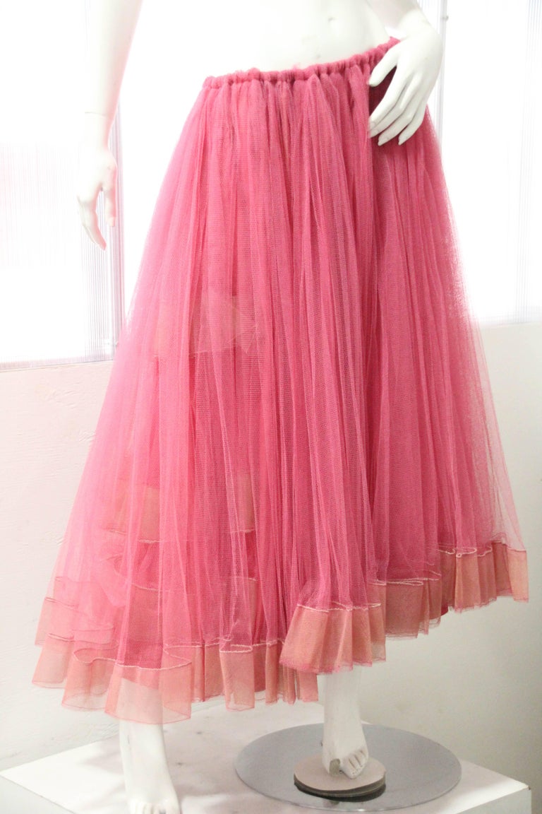 1950s Demi Couture Melon-Color Tulle Crinoline with Layers of Horsehair ...