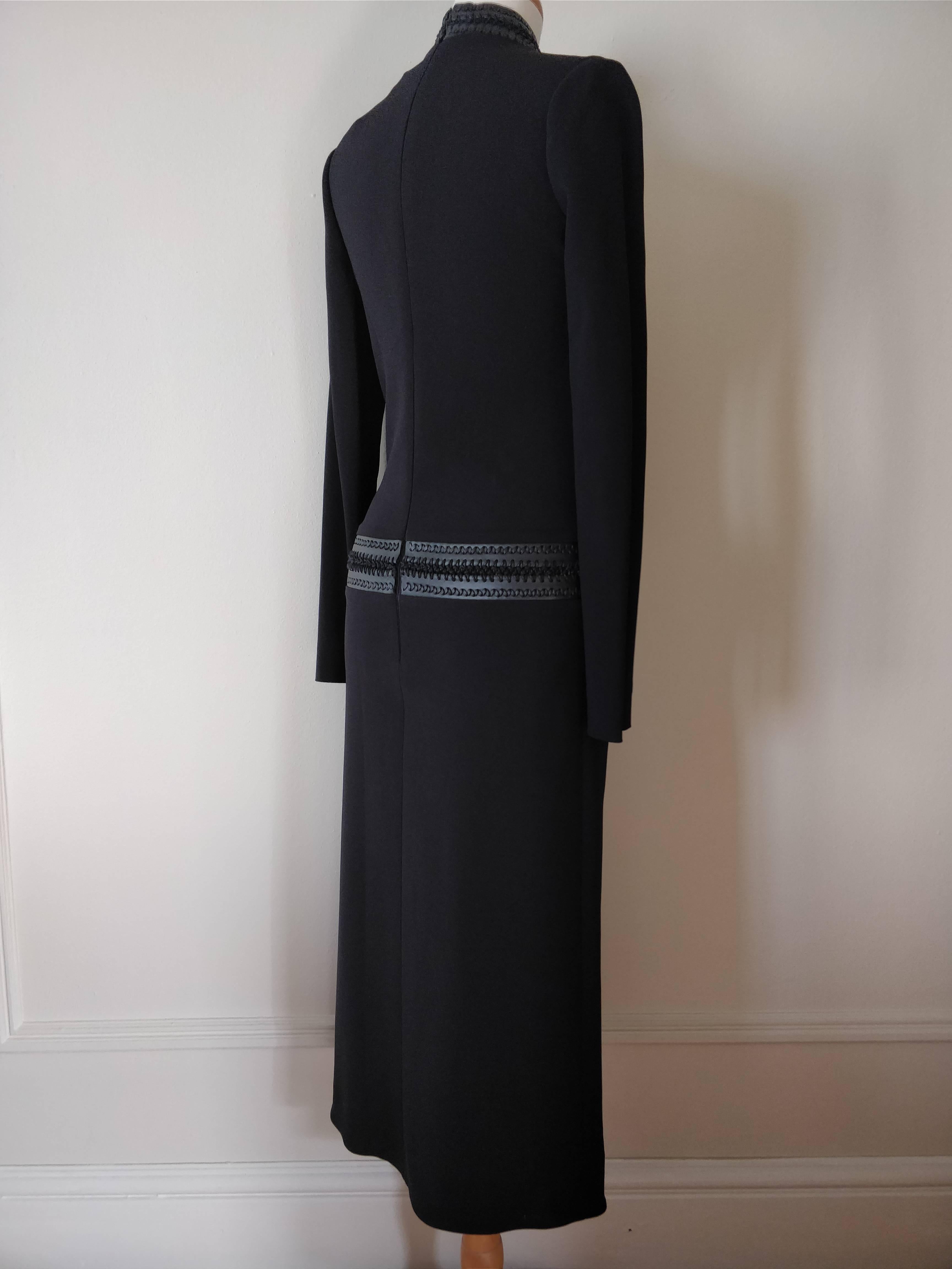 Tom Ford Chic Black Knit Dress with Leather Braid Choker In New Condition In Gresham, OR