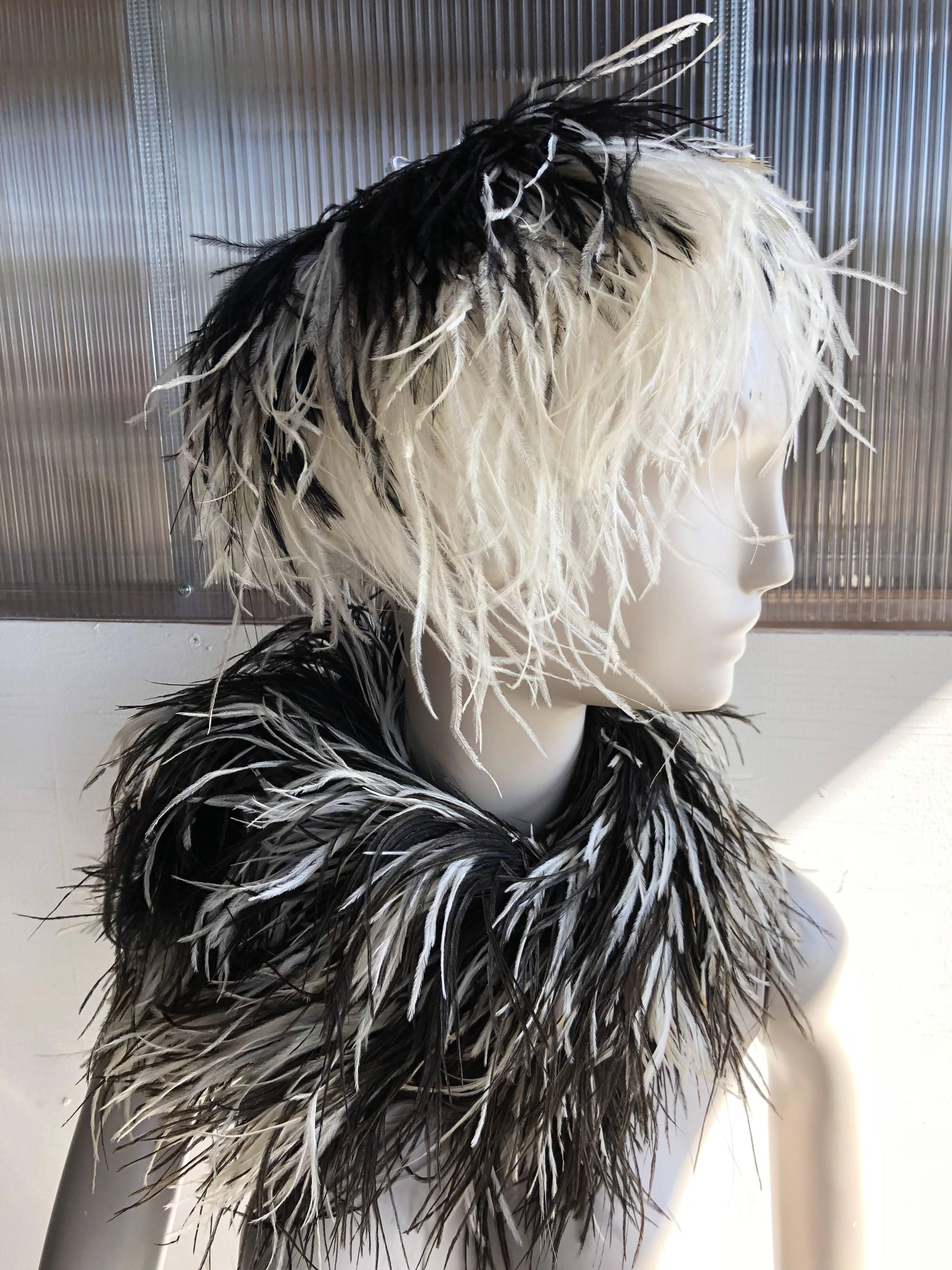 black and white ostrich feathers