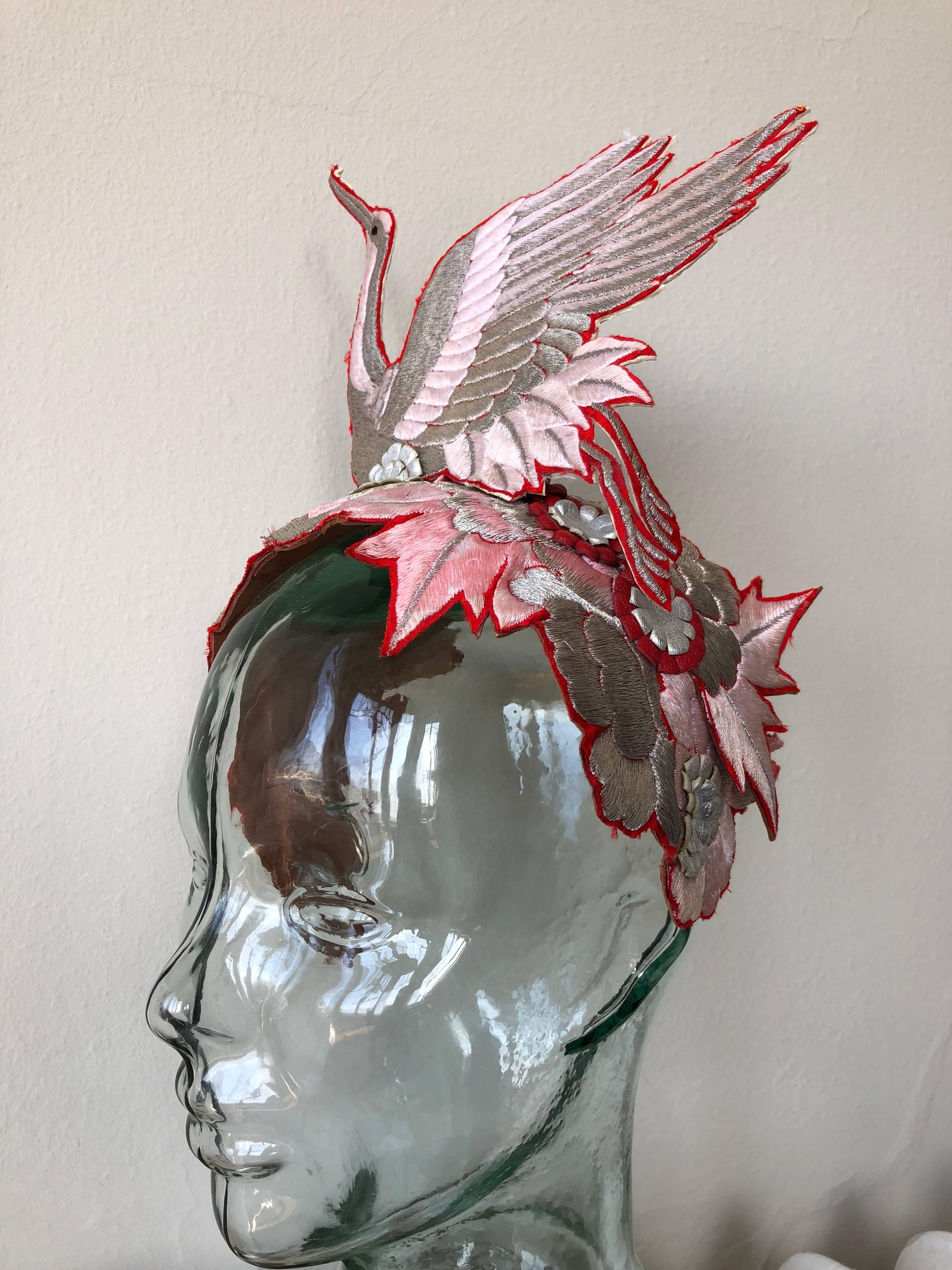 Women's 1940s Japanese Crane Crown Headpiece 