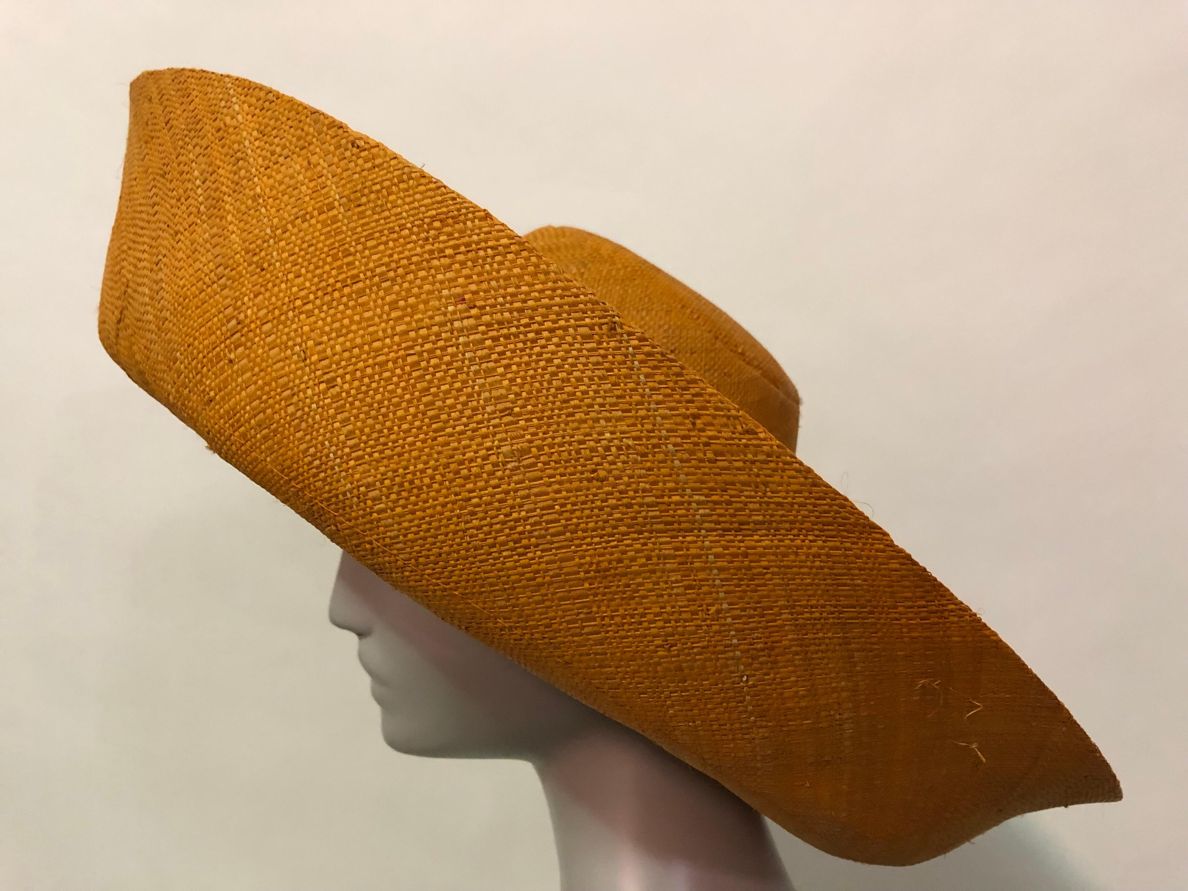 orange straw hats