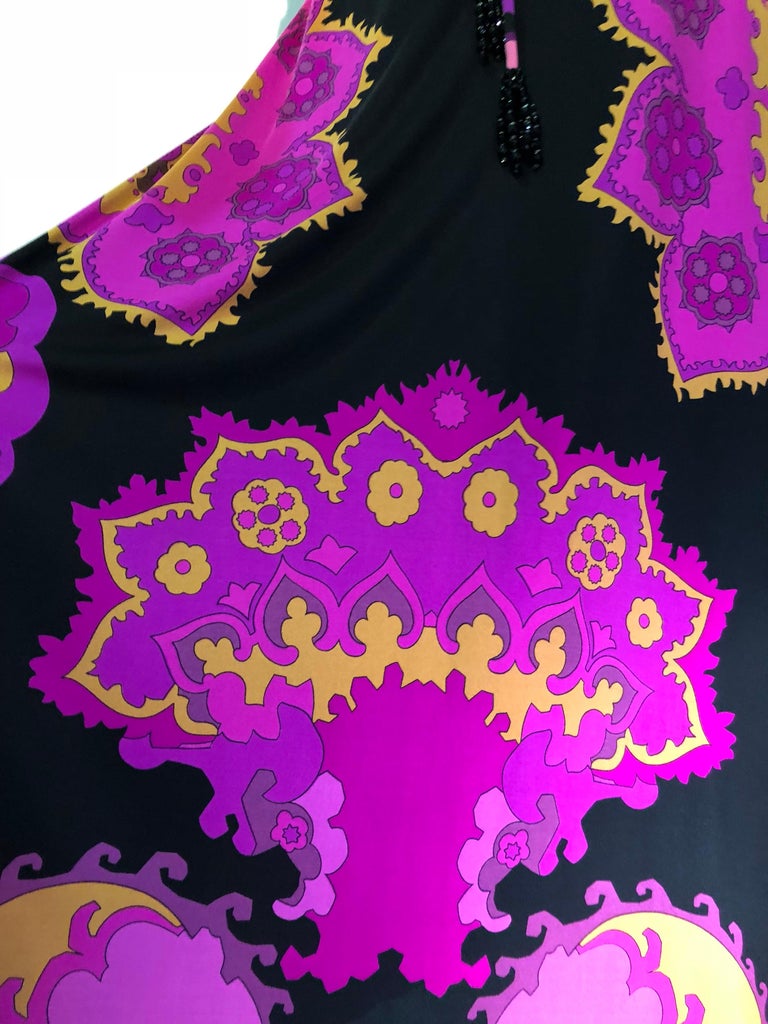 1970s Incredible Silk Jersey Leonard Maxi Dress