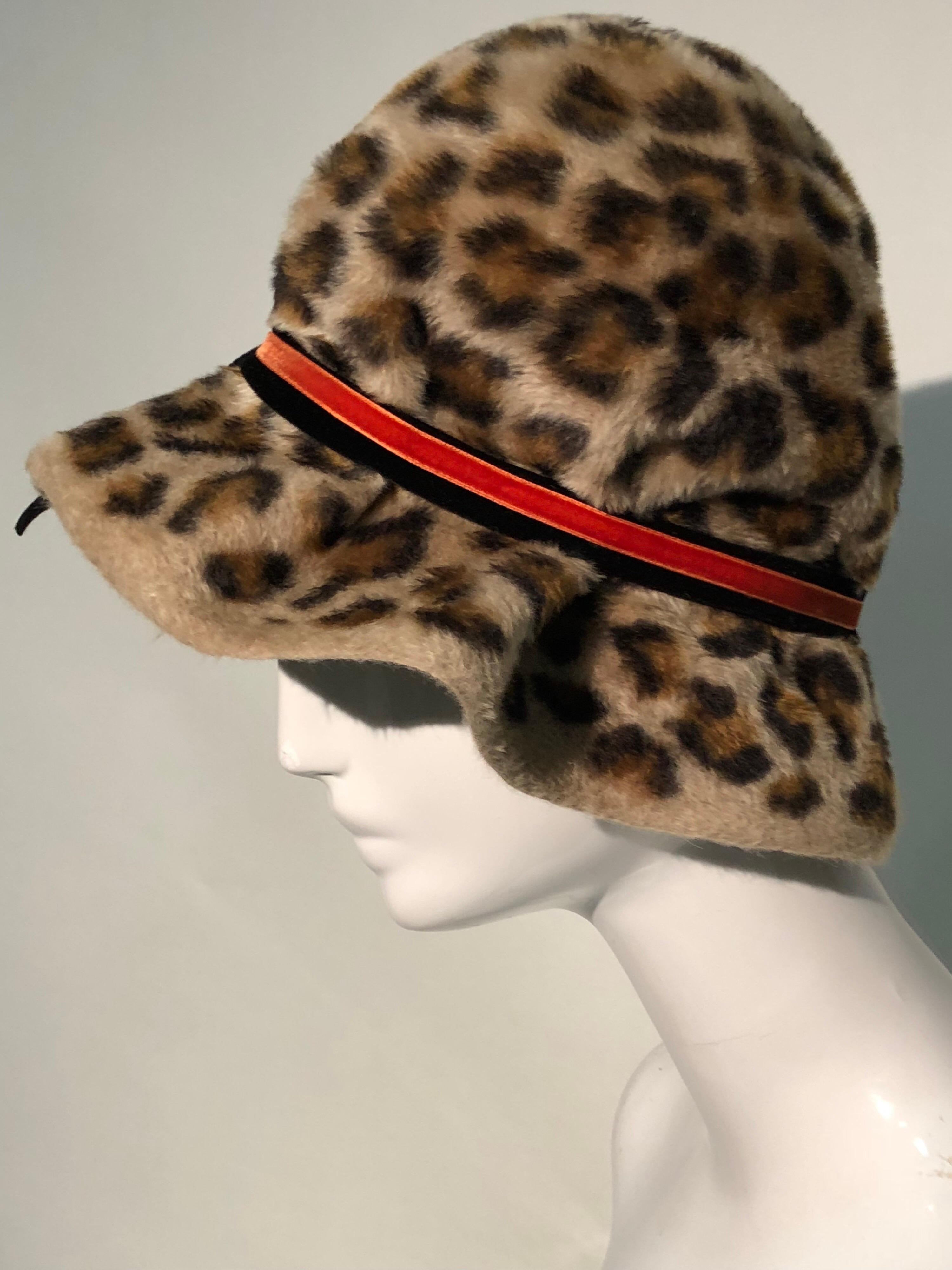 Leopard Bucket Cloche Hat 1960s