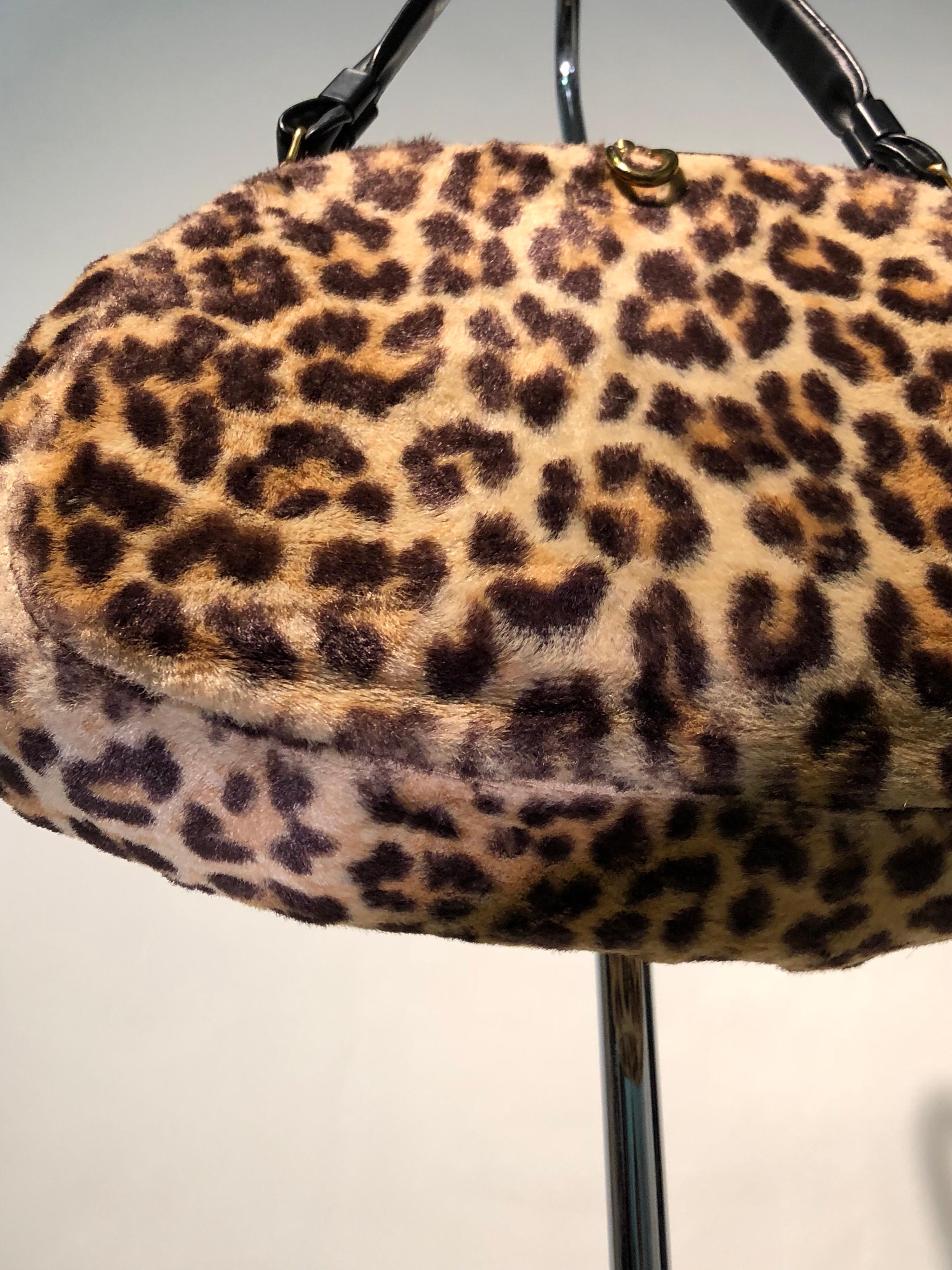 1960s INGBER Faux Leopard Doctors Bag In Excellent Condition In Gresham, OR