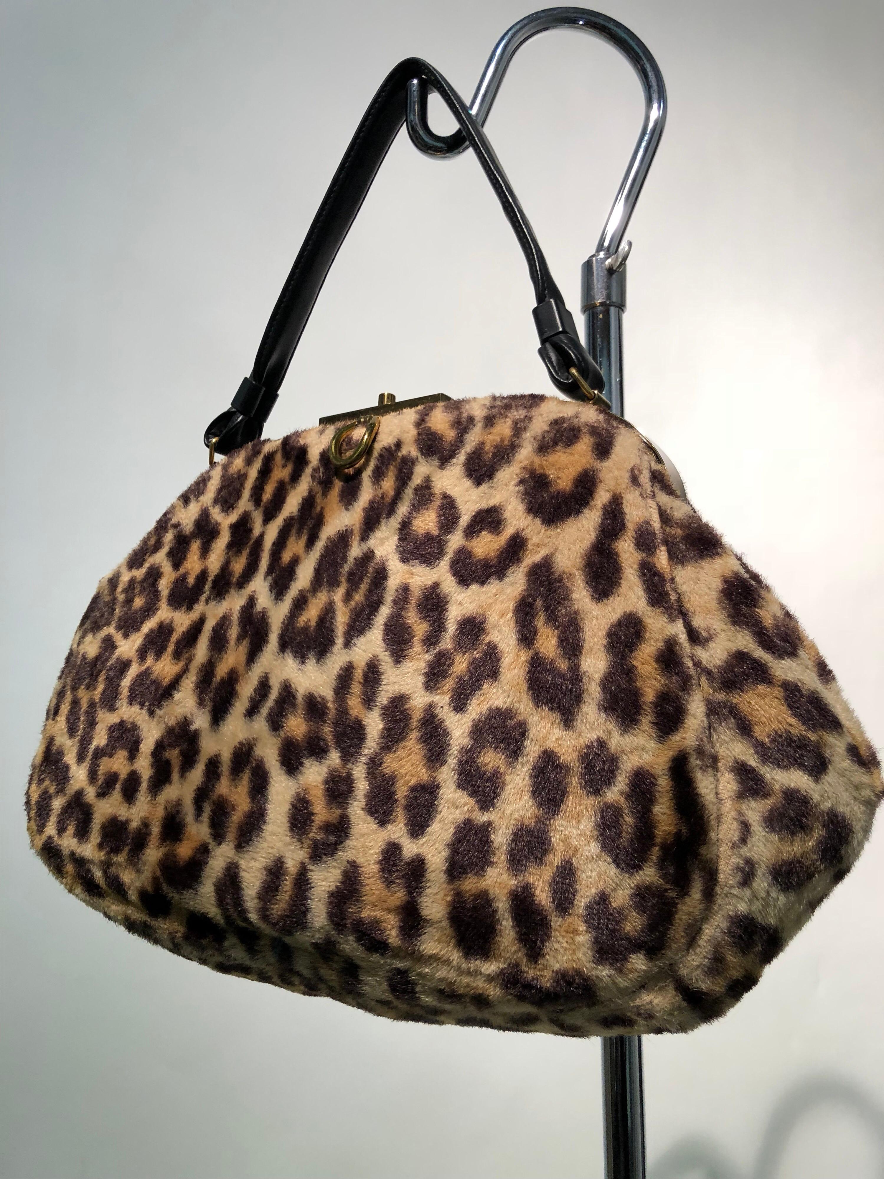 Women's 1960s INGBER Faux Leopard Doctors Bag