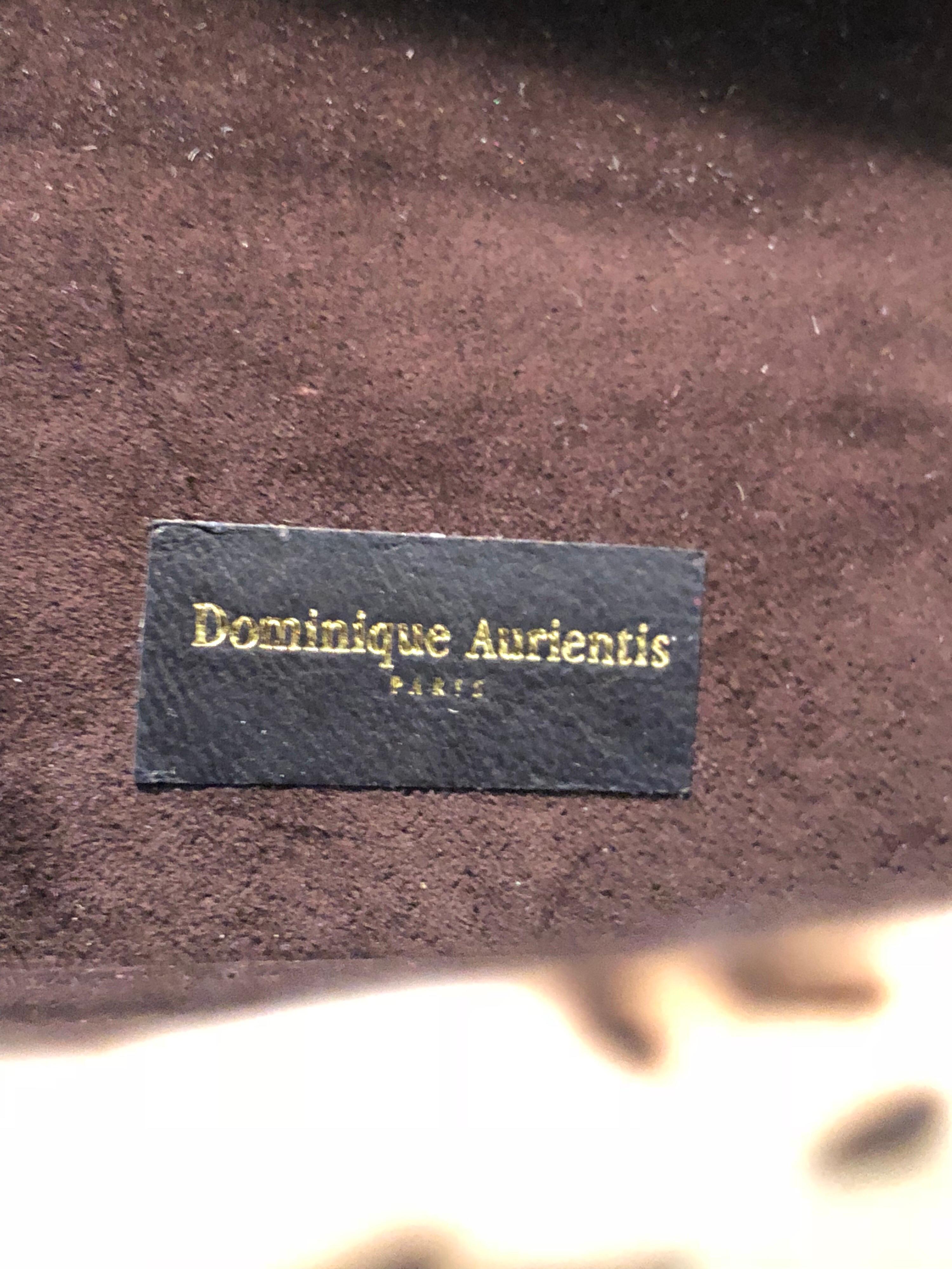 1980s Dominique Aurientis Paris Leopard Print Stenciled Calfskin Shoulder Bag  In Excellent Condition For Sale In Gresham, OR