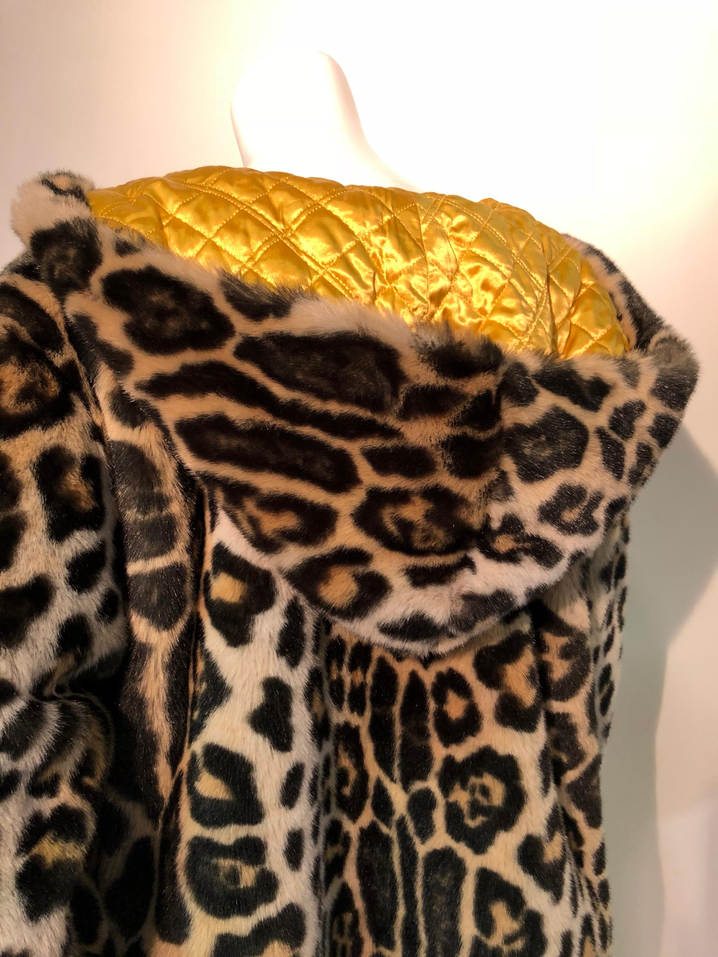 leopard print swing coat