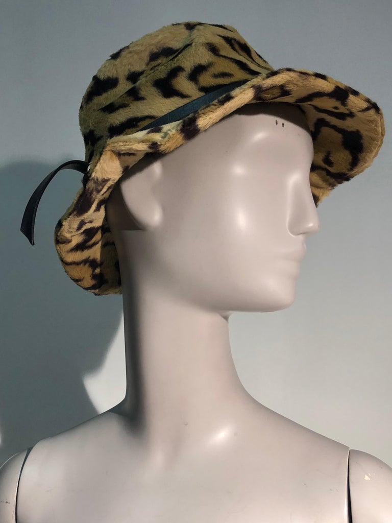 VINTAGE 1960s Adolfo Réalités Leopard Print Faux Fur Fedora W/ Buckled Band 1960s Adolfo Réalités Leopard Print Faux Fur Fedora W  main image 2