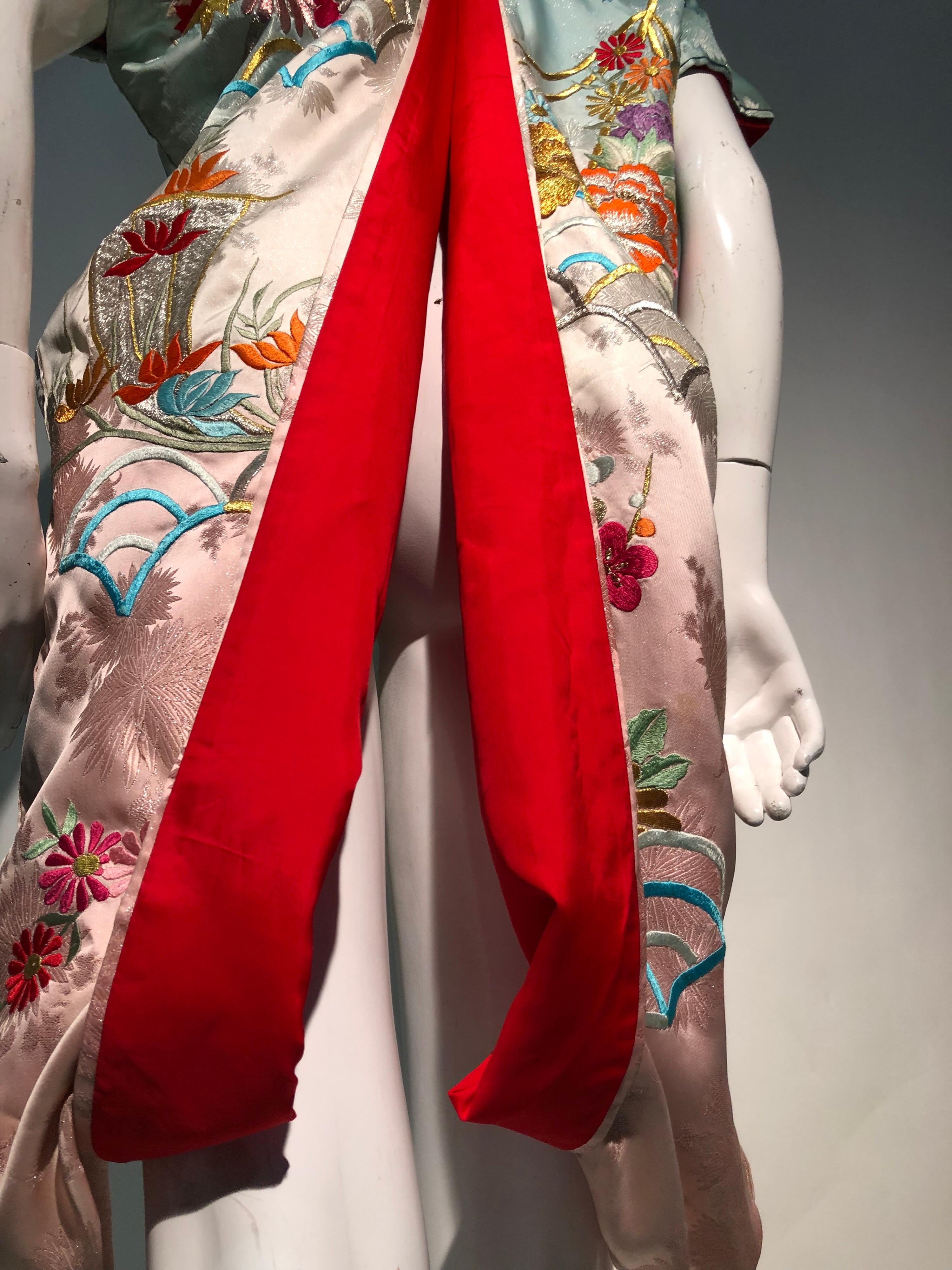 Torso Creations Antique Kimono Sleeve Deconstructed Robe W/ Vintage White Fox  8