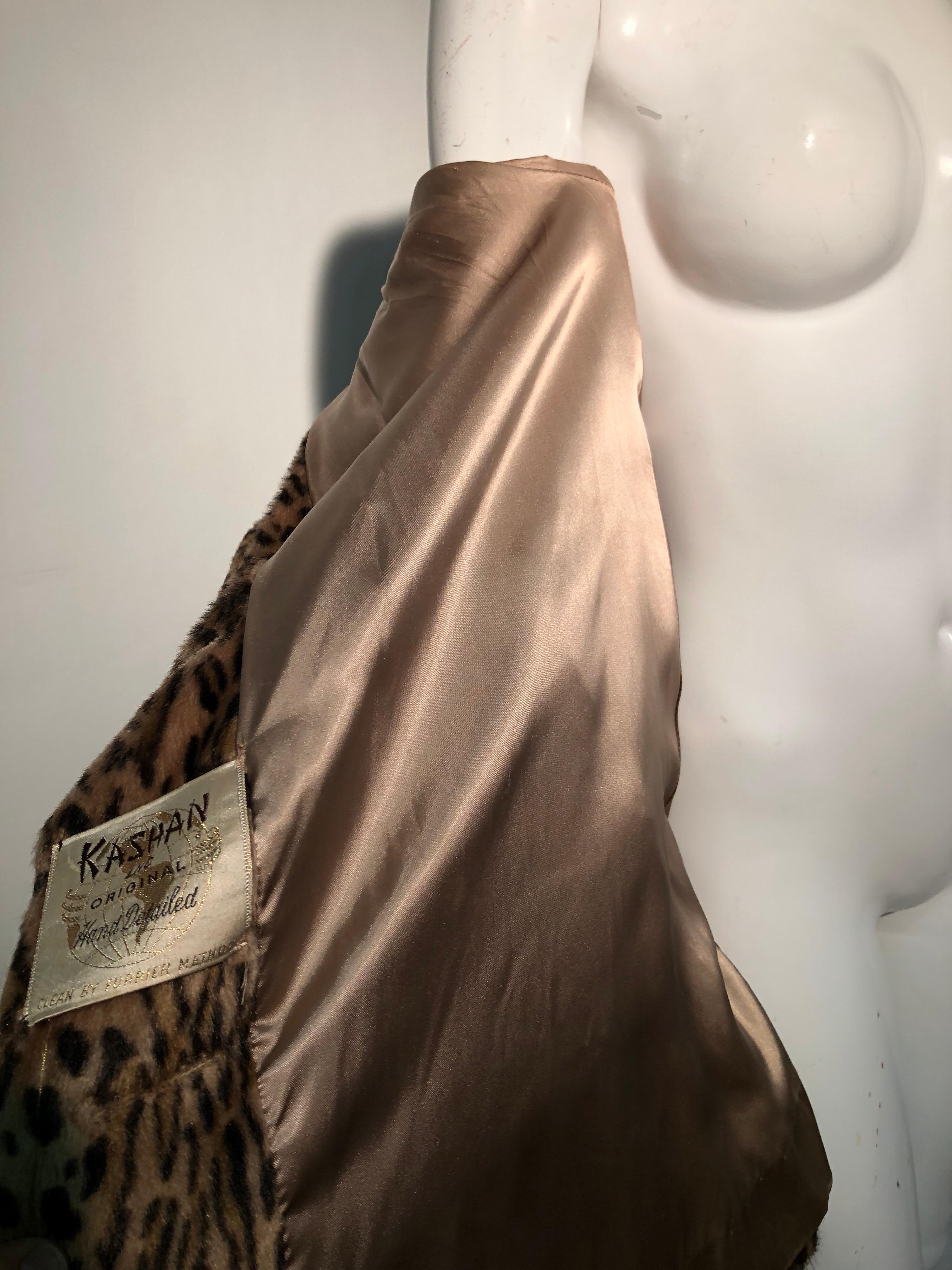 1950er Kashan Kunstleopardenfell Swing Mantel mit Schalkragen 9