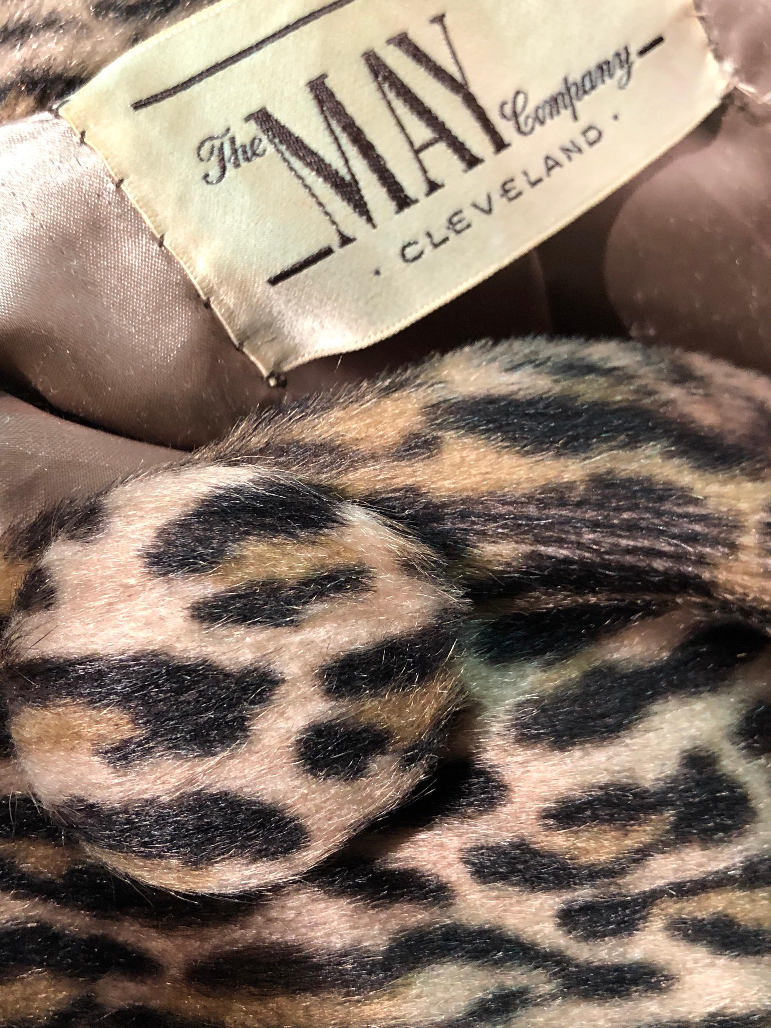 1950er Kashan Kunstleopardenfell Swing Mantel mit Schalkragen 10