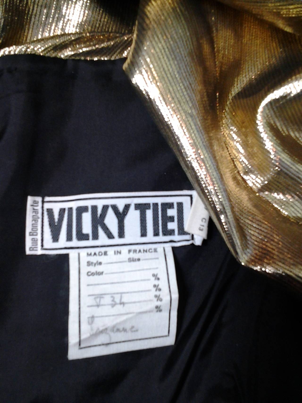 1979 Vicky Tiel Gold Lame Goddess Evening Gown 1