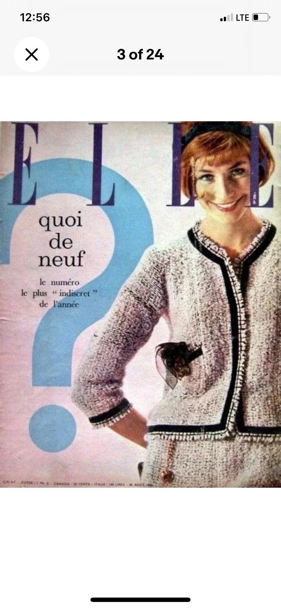 Tailleur jupe en tweed lavande documenté Chanel Haute Couture automne/hiver 1960  en vente 16