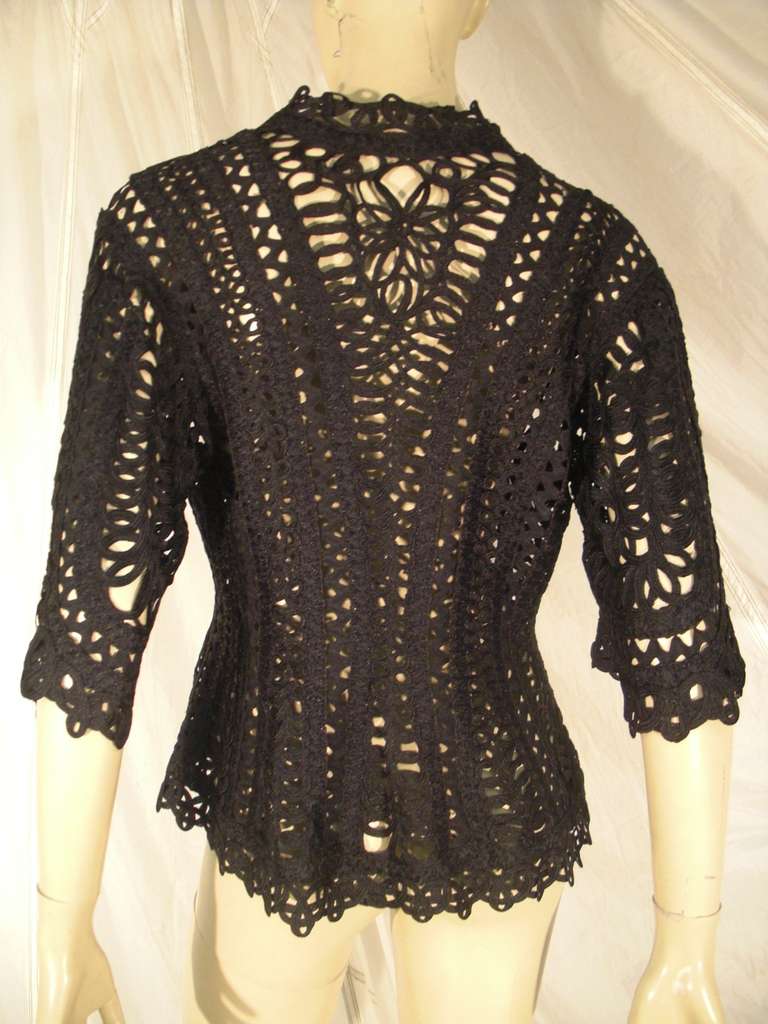 Victorian Silk Ribbon Lace Jacket In Excellent Condition In Gresham, OR