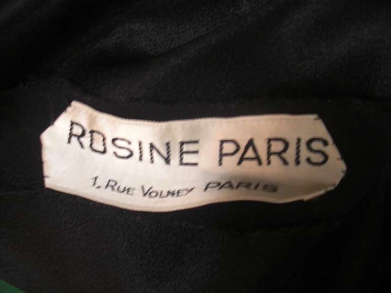 1940s Rosine Paris Couture Draped Crepe Gown with Sequined Silk Taffeta Panel 3