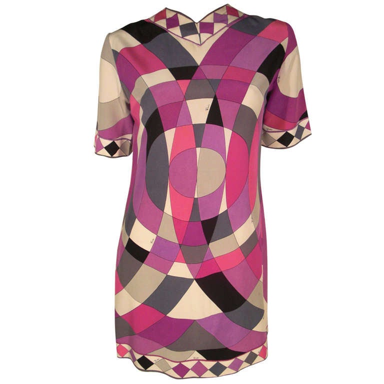 1960s Mod Emilio Pucci Silk Jersey Mini Dress