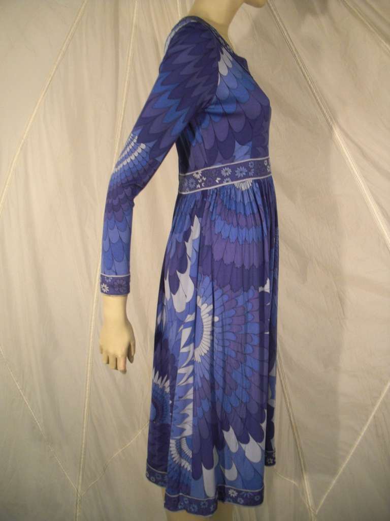 1960s Italian Silk Jersey Bessi Print Dress 2