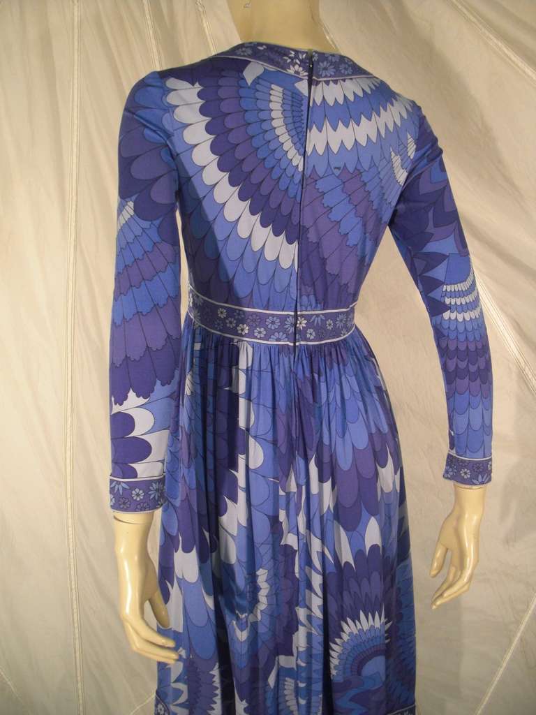 1960s Italian Silk Jersey Bessi Print Dress 3