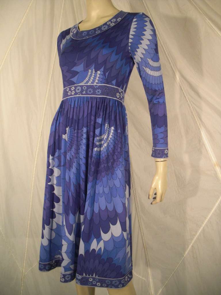1960s Italian Silk Jersey Bessi Print Dress 4