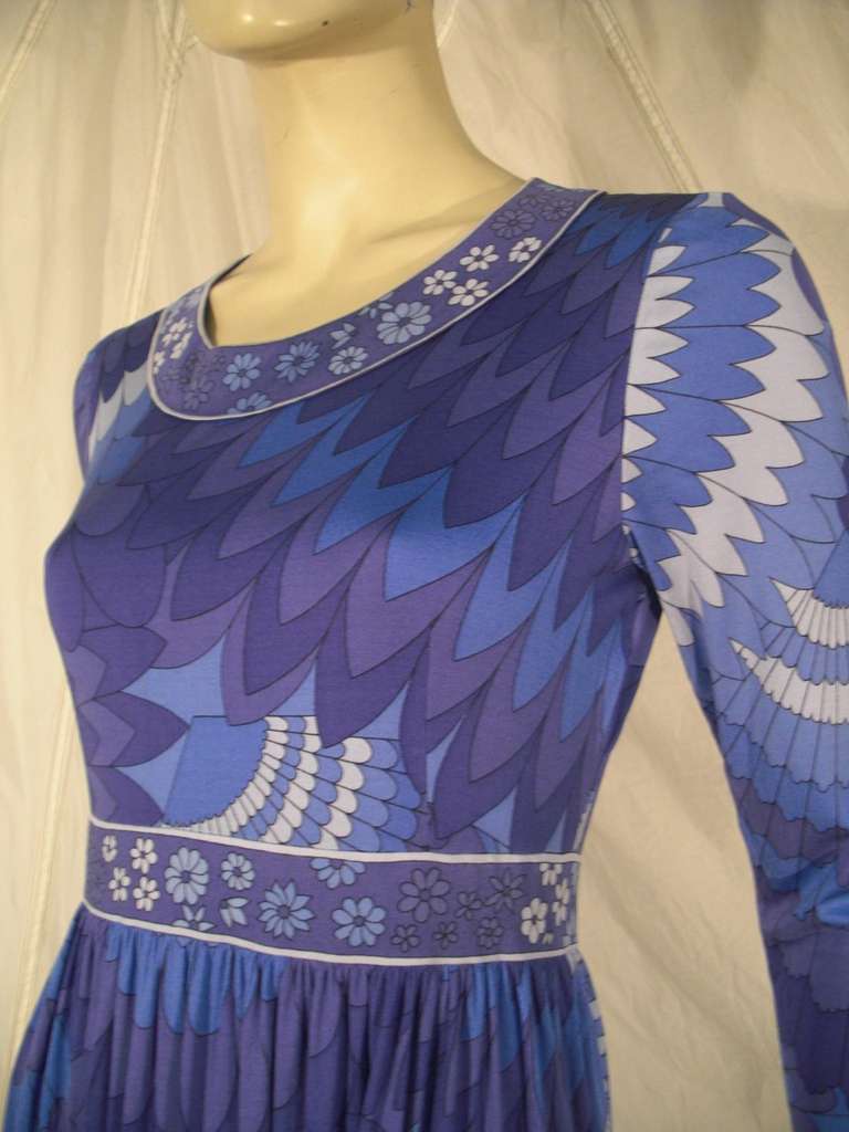 1960s Italian Silk Jersey Bessi Print Dress 5