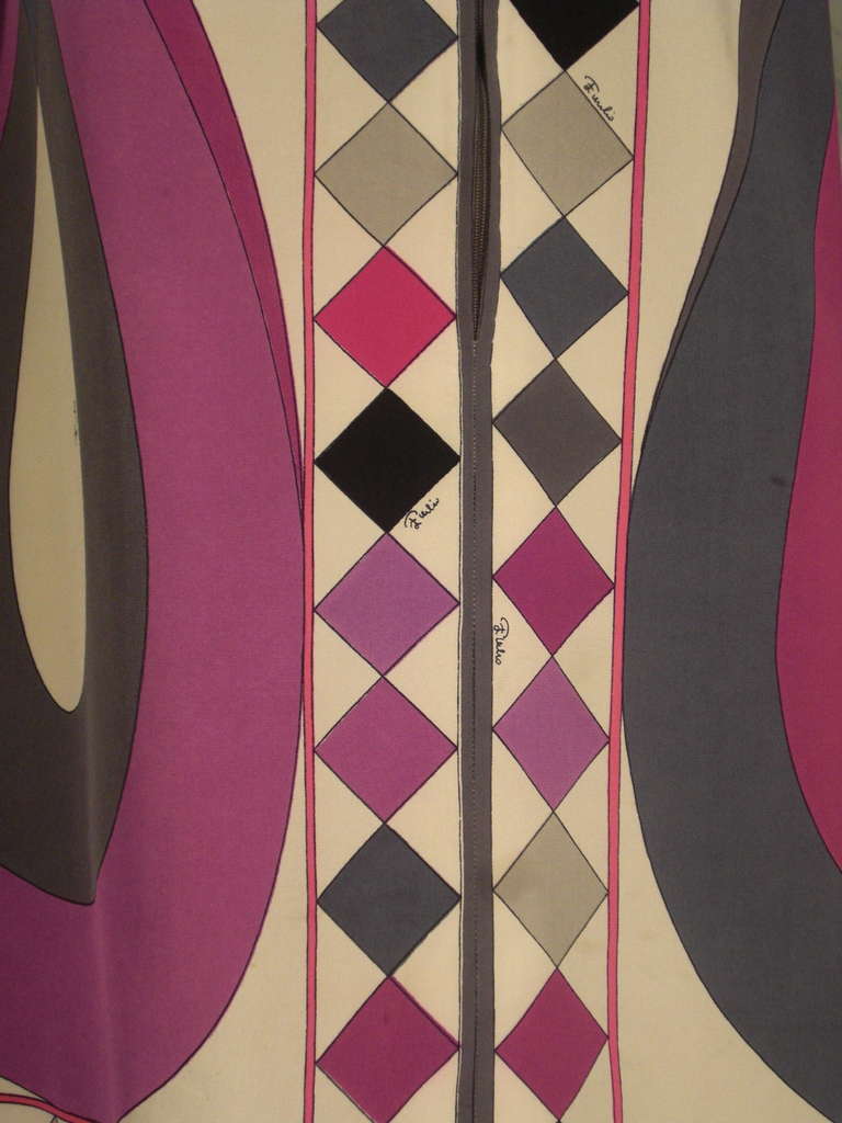1960s Mod Emilio Pucci Silk Jersey Mini Dress In Excellent Condition In Gresham, OR