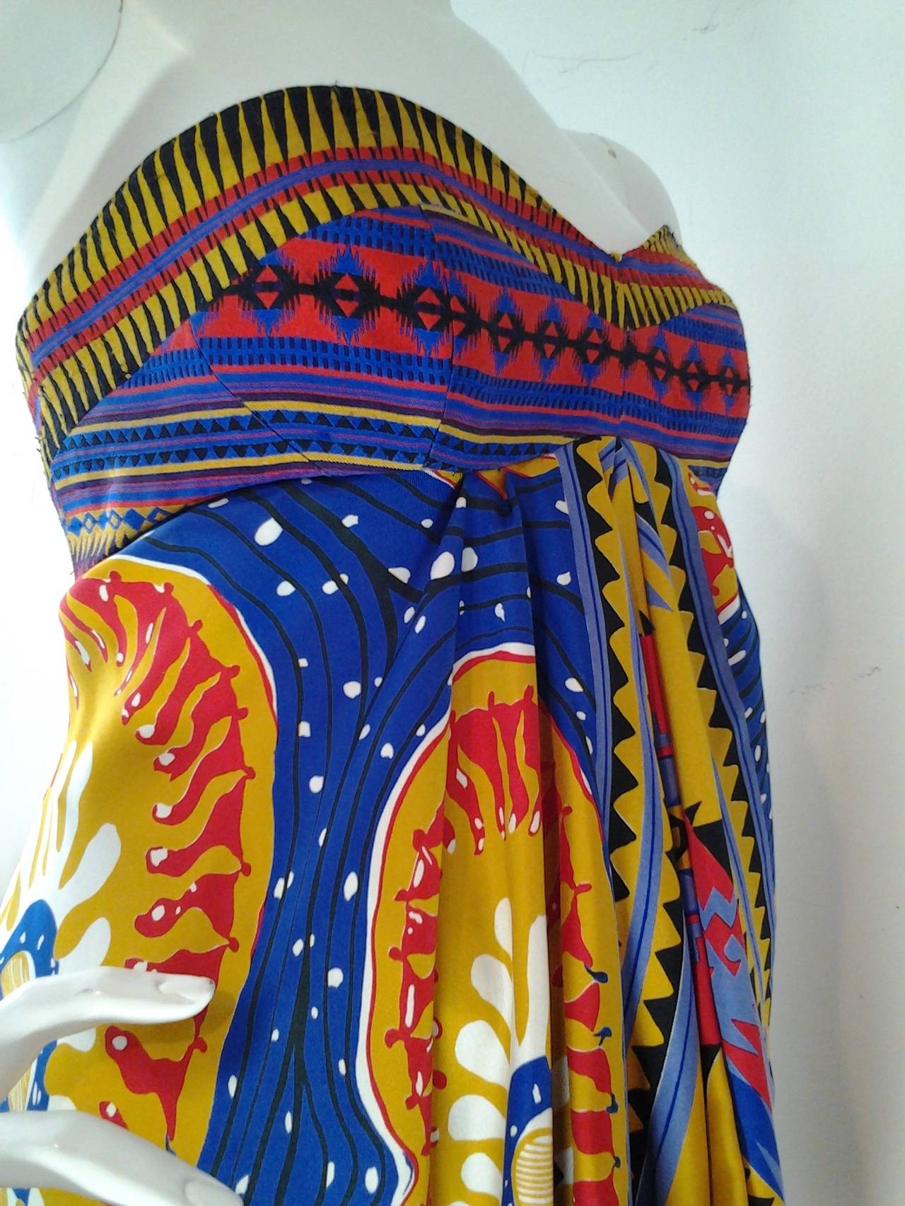 Christian Lacroix Silk Print Handkerchief Hem Dress In Excellent Condition In Gresham, OR