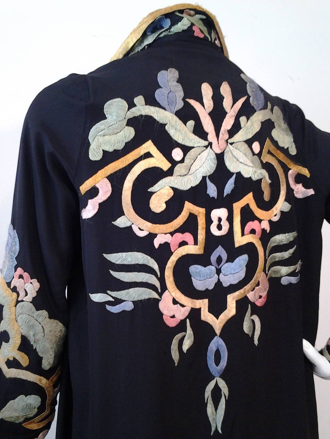 1920s Harrod's of London Chinese Style Dragon Embroidered Duster at ...