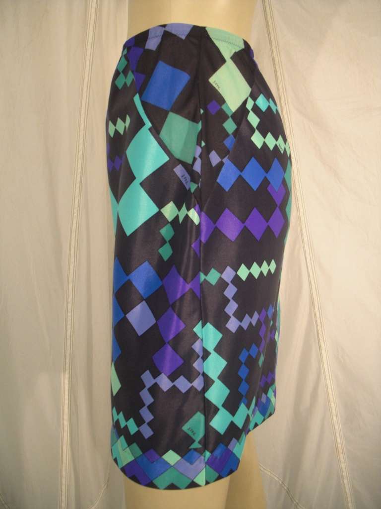 1960s Pucci Designed Nylon Print Slip or Miniskirt In Excellent Condition In Gresham, OR