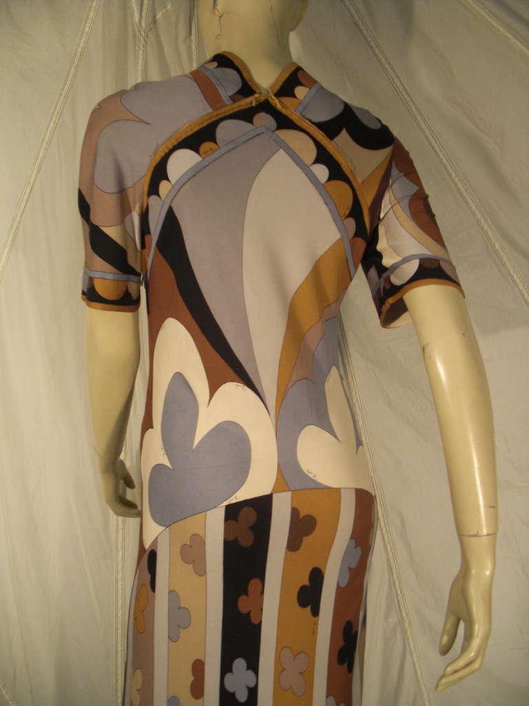 1960s Emilio Pucci Silk Jersey Print Gown 2